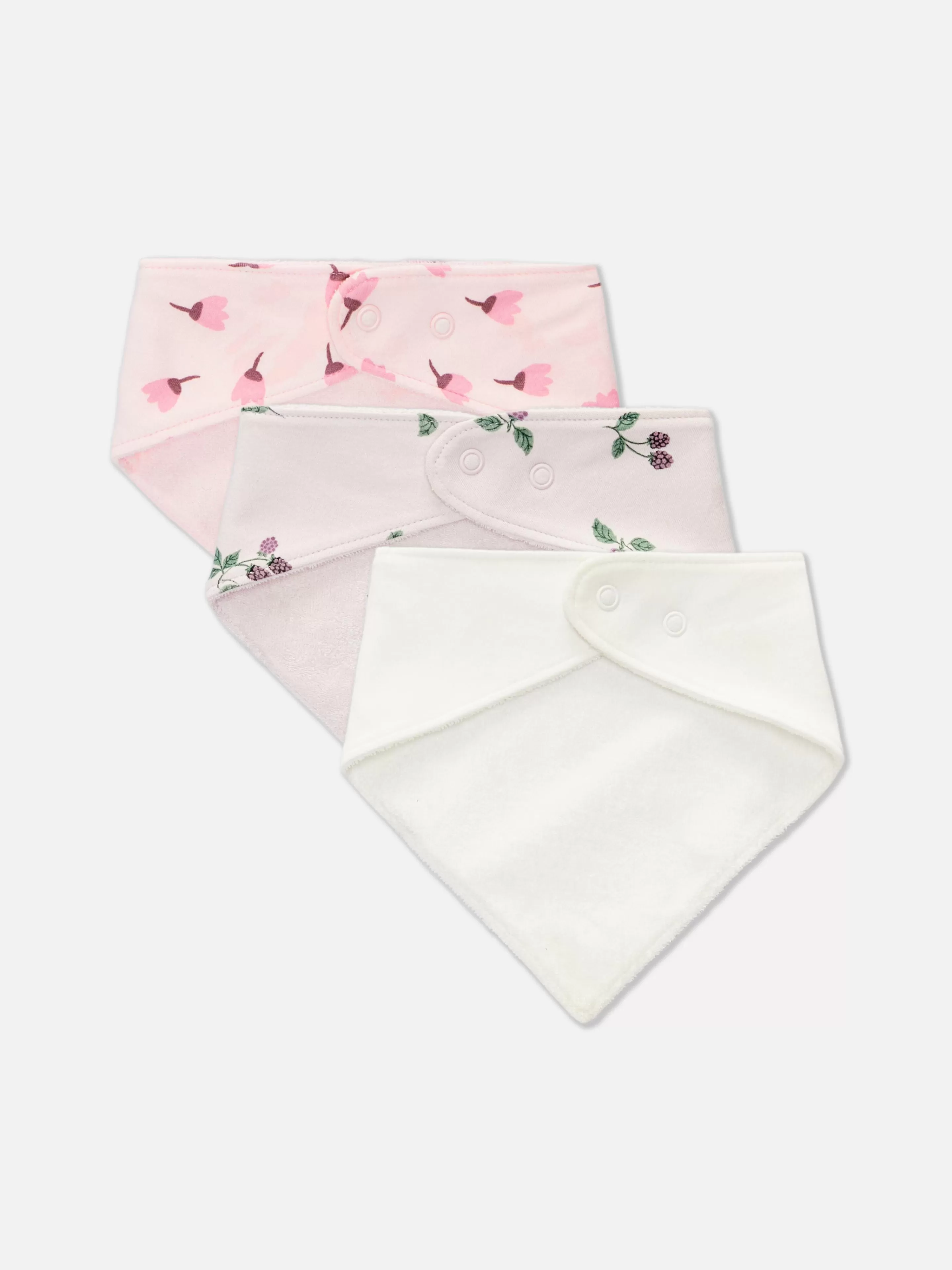 Alimentação E Amamentação*Primark Pack 3 Babetes Bandana Gráficos Bagas Cor-de-rosa