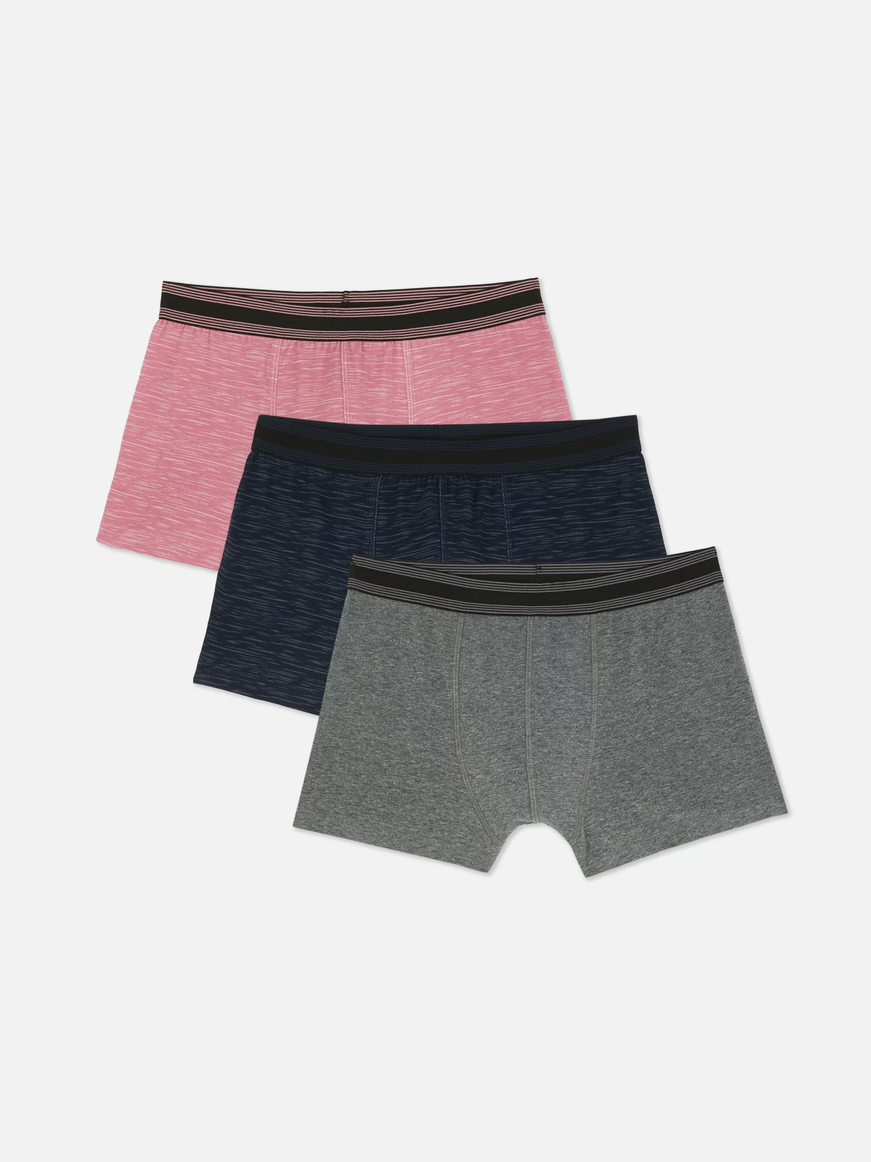 Roupa Interior*Primark Pack 3 Boxers Efeito Mesclado Cor-de-rosa