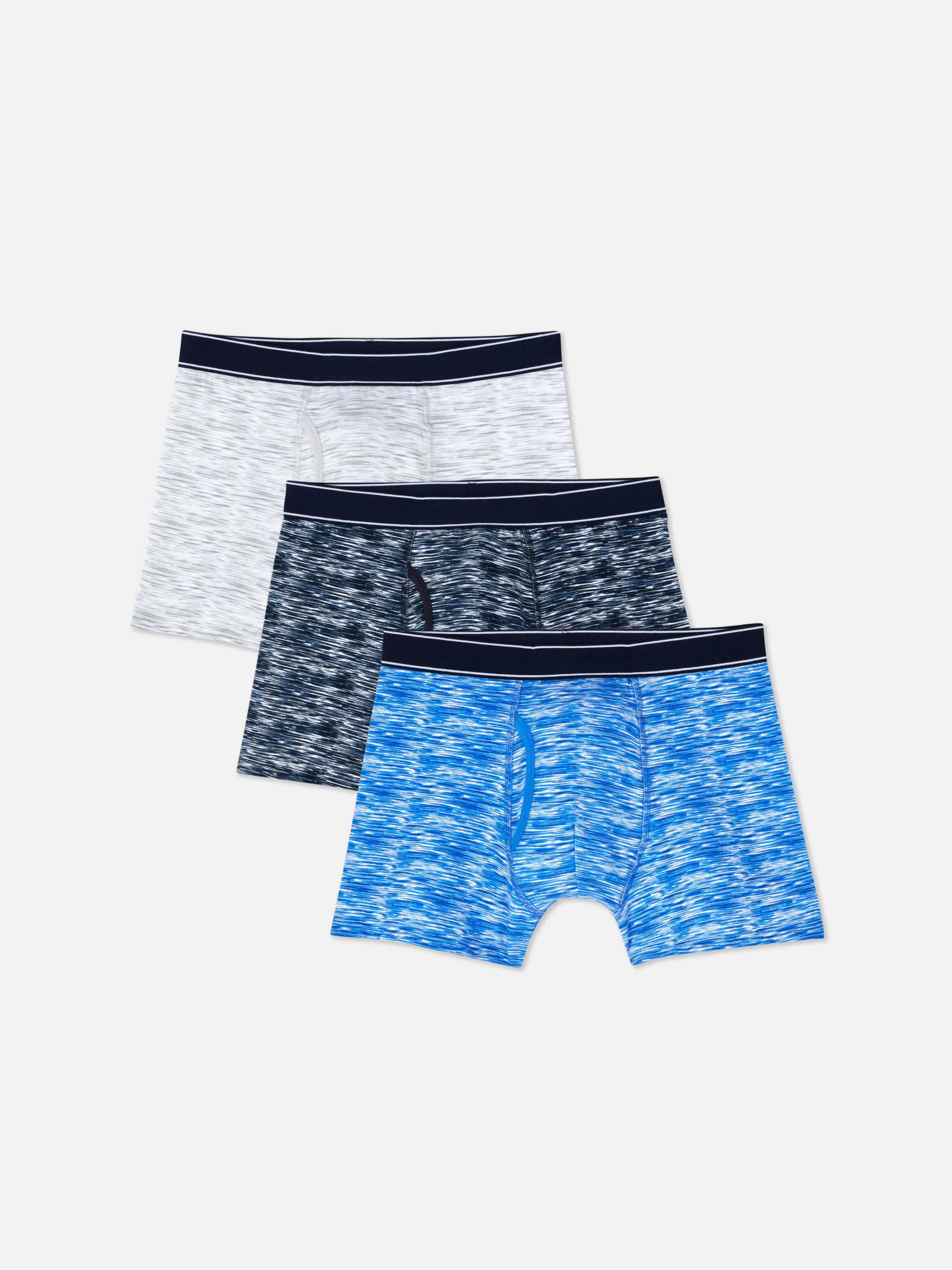 Roupa Interior*Primark Pack 3 Boxers Efeito Tingido Azul