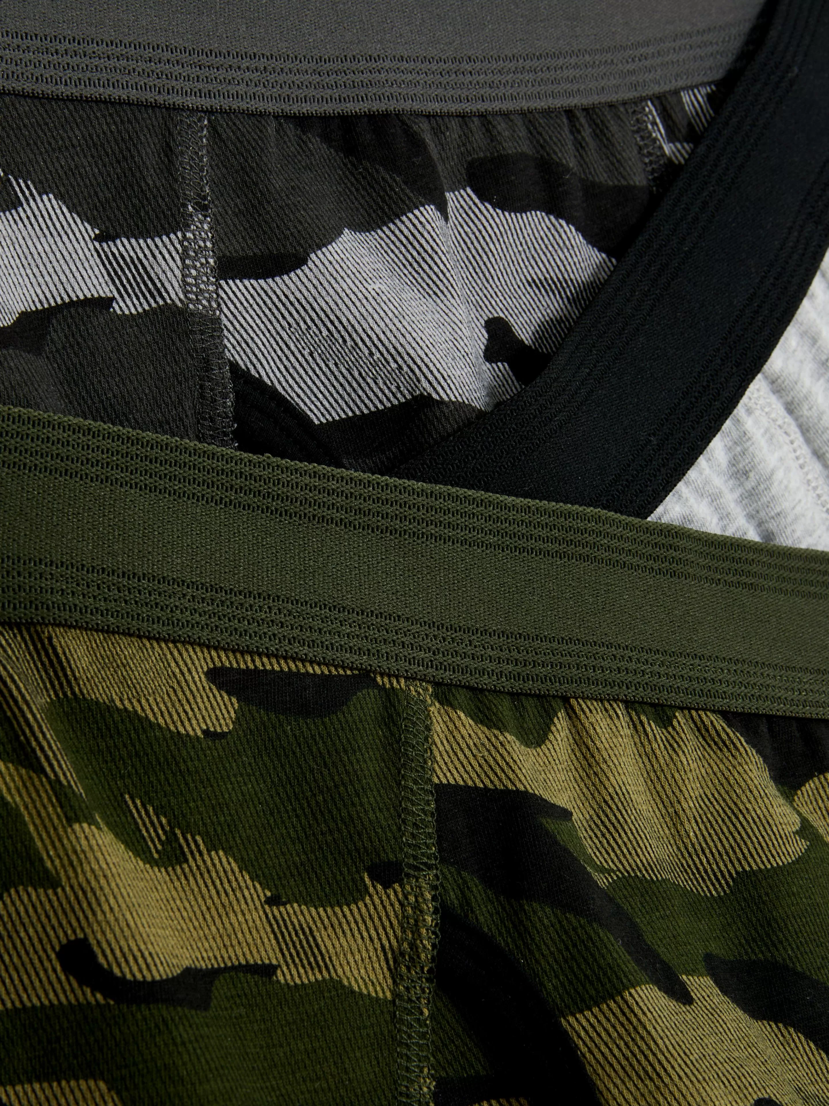 Roupa Interior*Primark Pack 3 Boxers Ricos Em Algodão Camuflagem Caqui