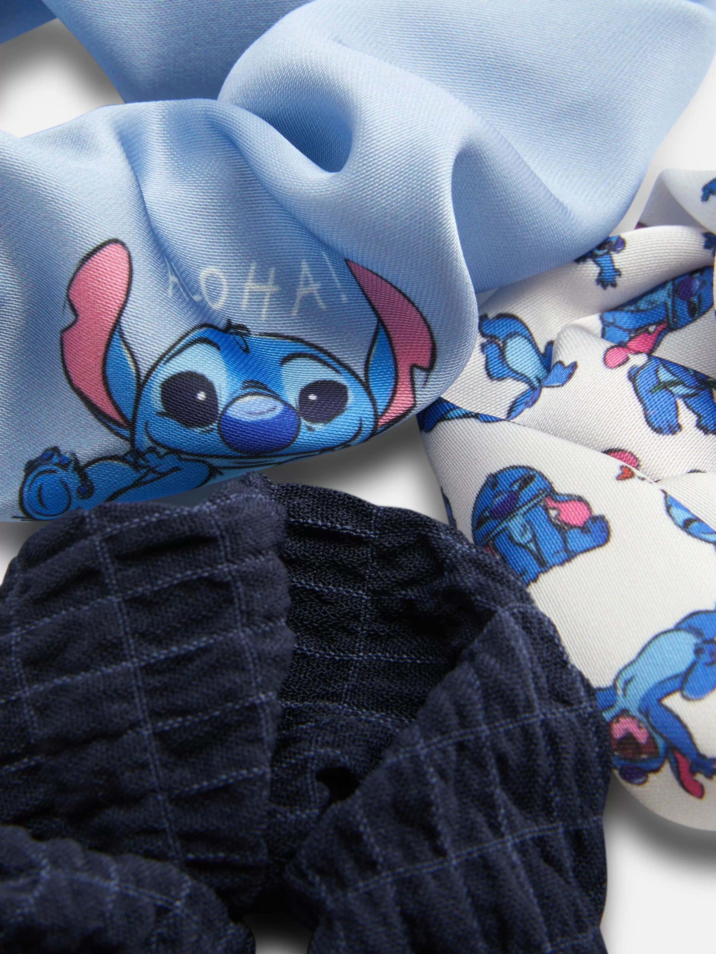 Acessórios De Cabelo*Primark Pack 3 Elásticos Cabelo Disney Stitch Azul-marinho