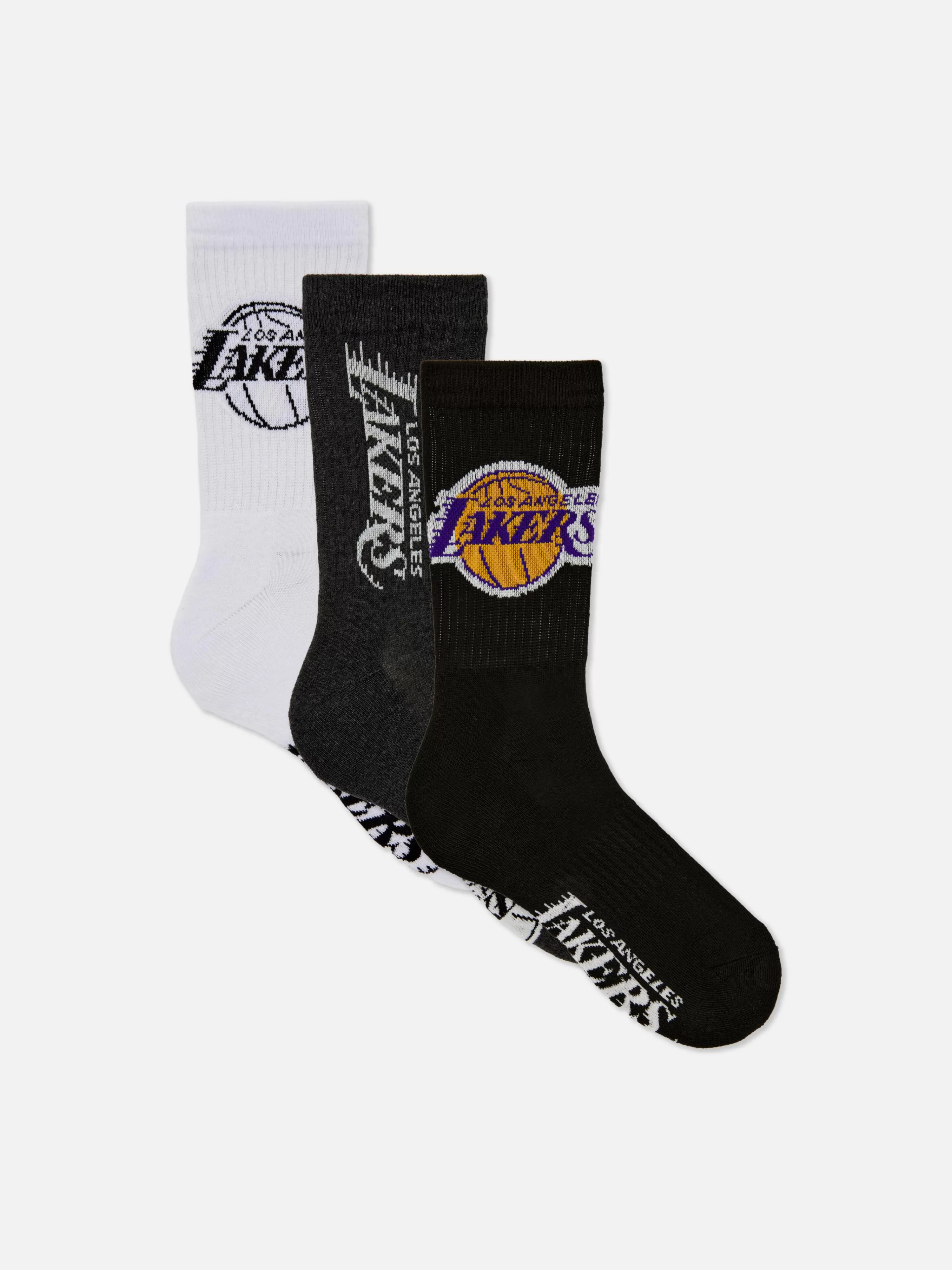 Meias*Primark Pack 3 Meias Cano Médio NBA Los Angeles Lakers Multicolor