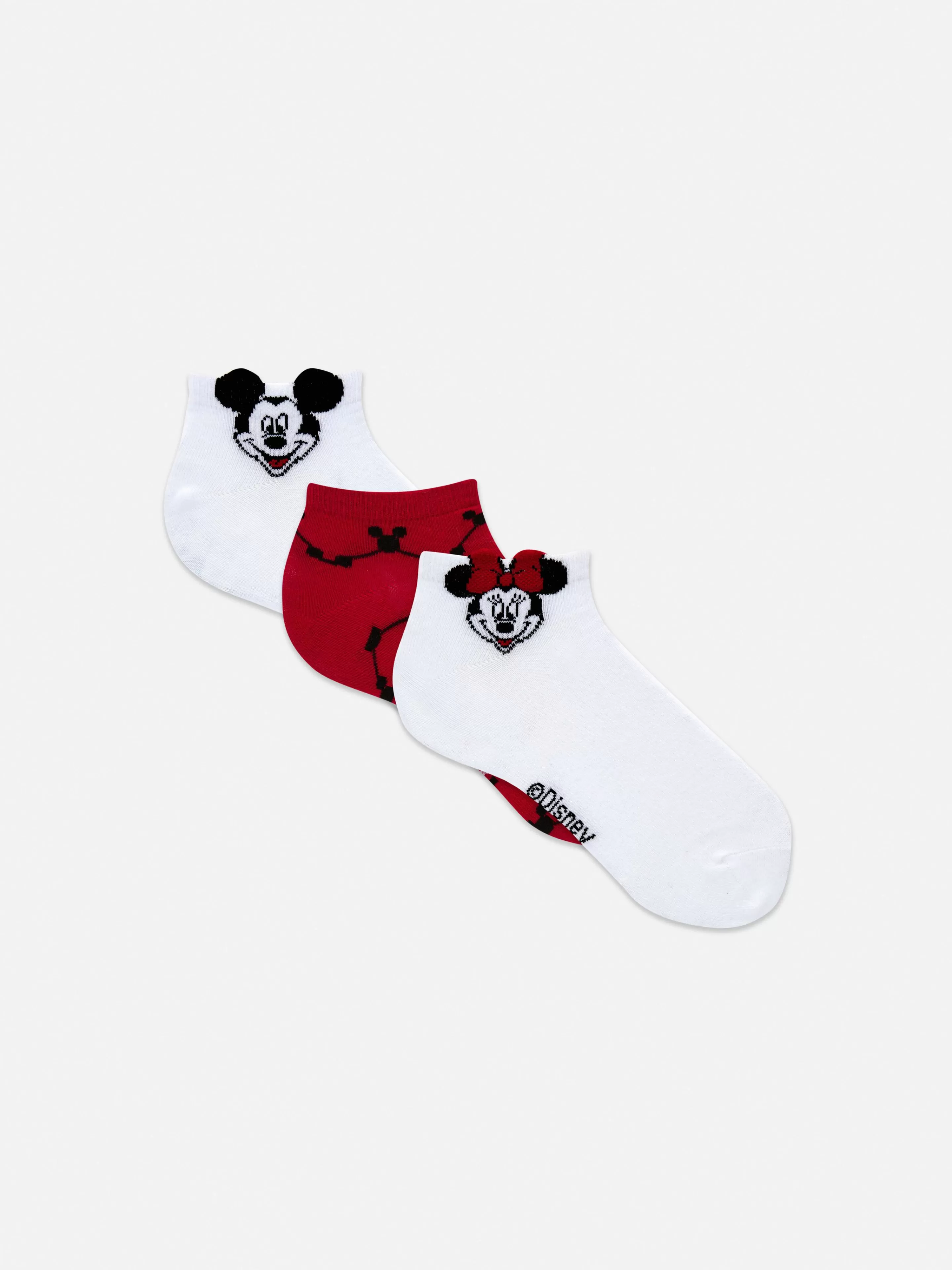 Meias*Primark Pack 3 Pares Meias Desporto Disney Mickey & Minnie Branco