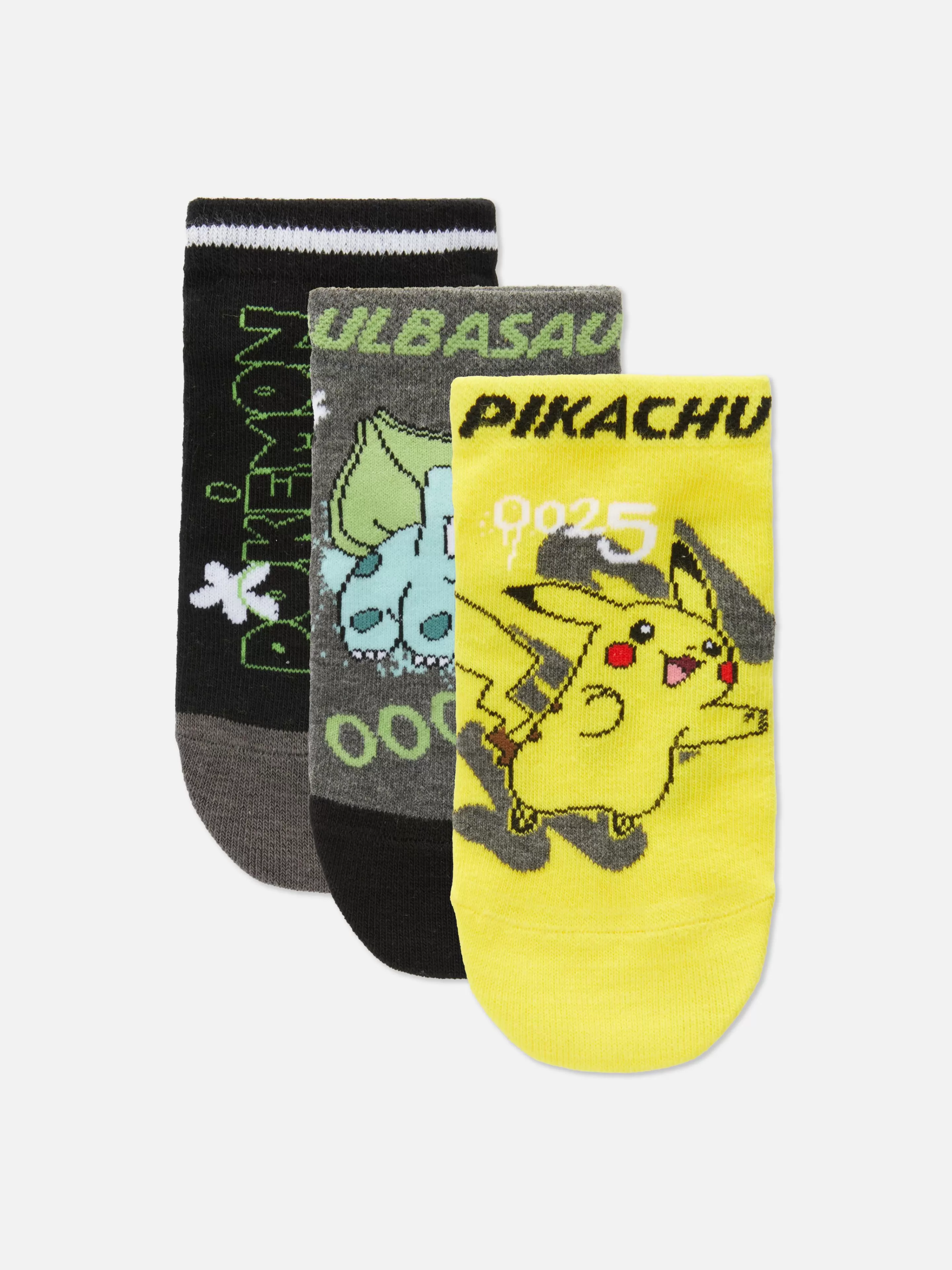 Meias*Primark Pack 3 Pares Meias Desporto Pokémon Amarelo