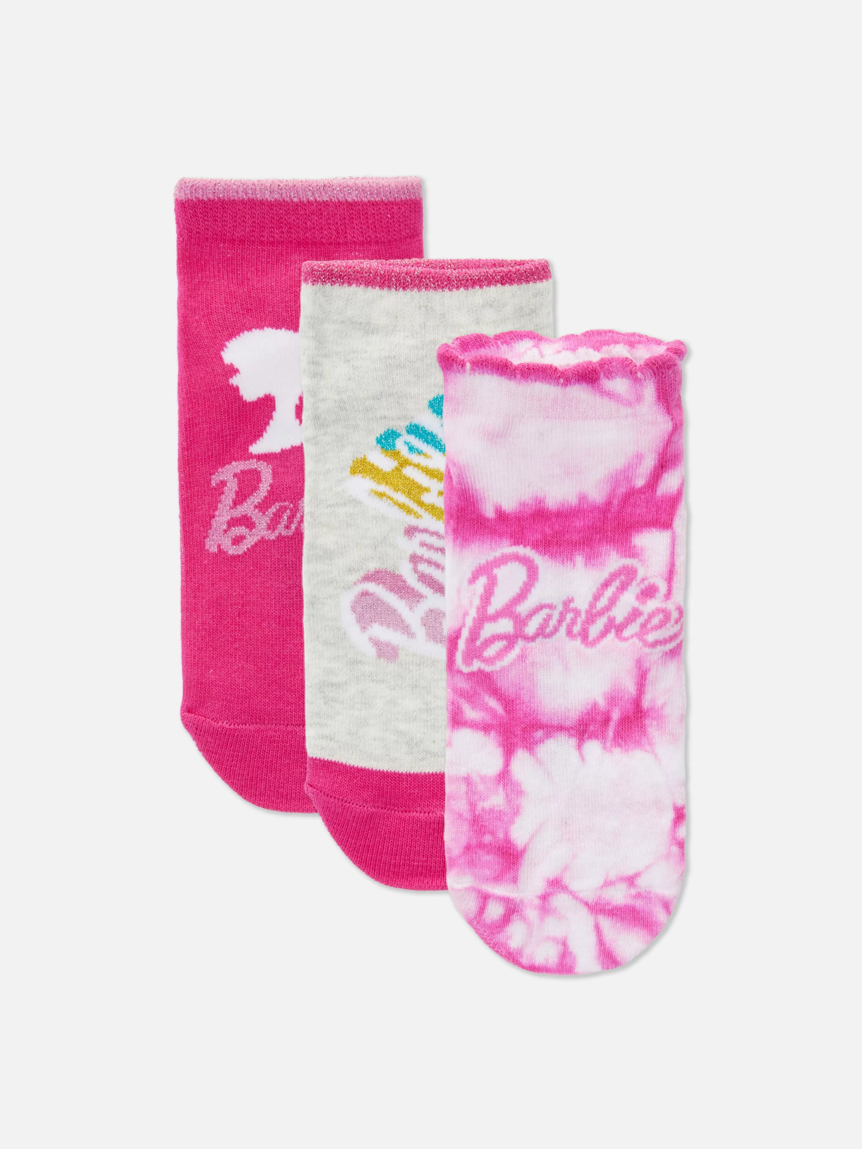 Meias E Collants*Primark Pack 3 Pares Meias Ténis Barbie Cor-de-rosa