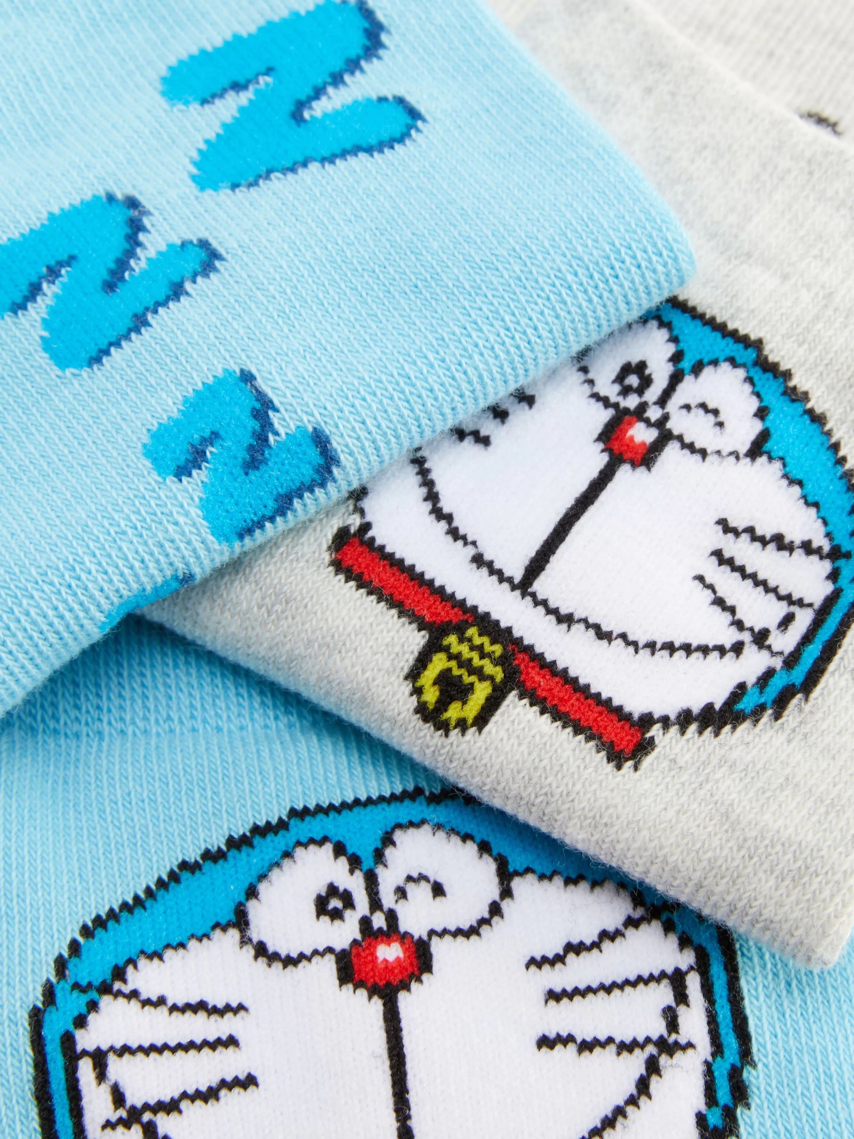 Meias*Primark Pack 3 Pares Meias Ténis Doraemon Azul