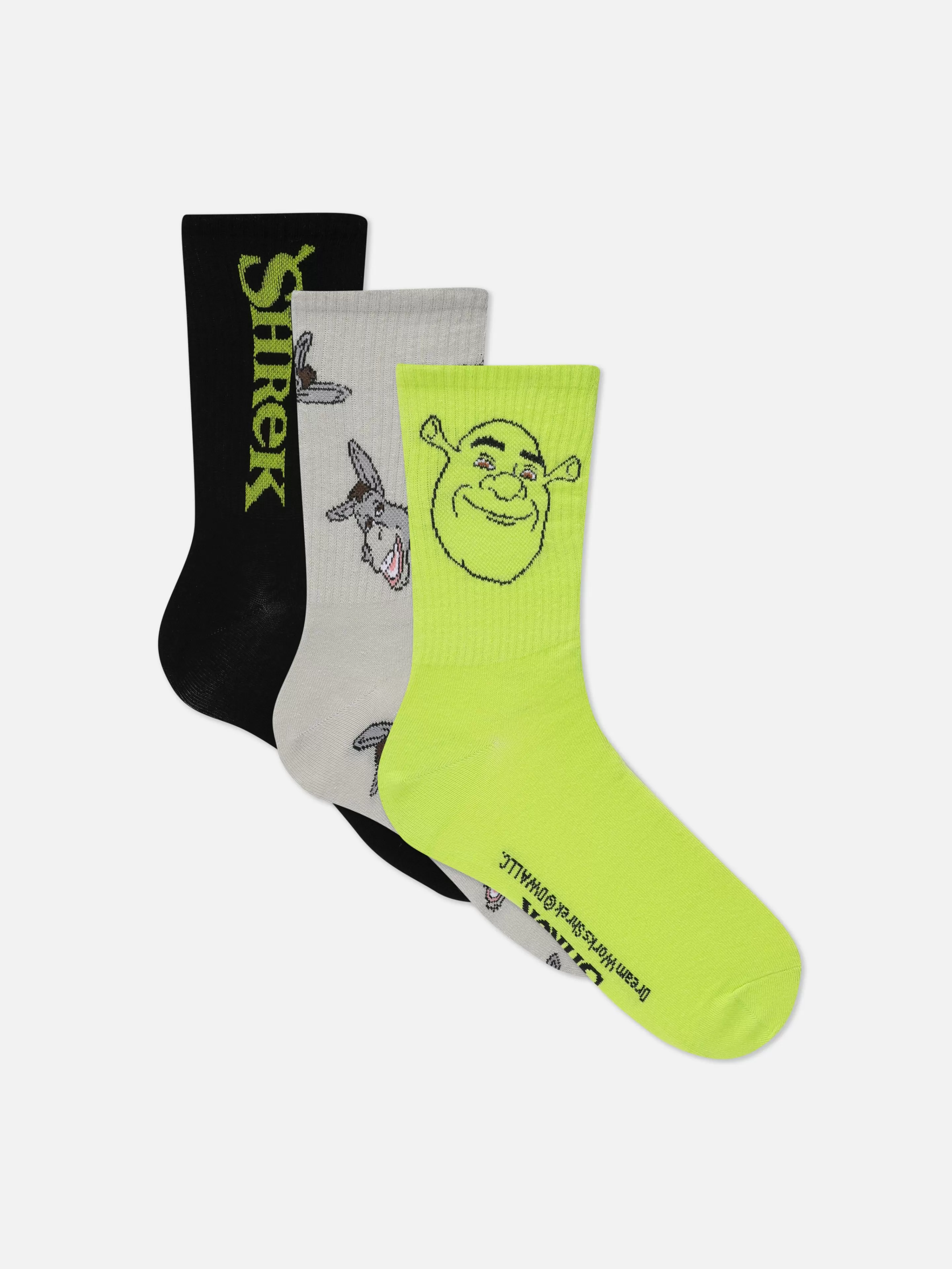 Meias*Primark Pack 3 Pares Soquetes Shrek Multicolor