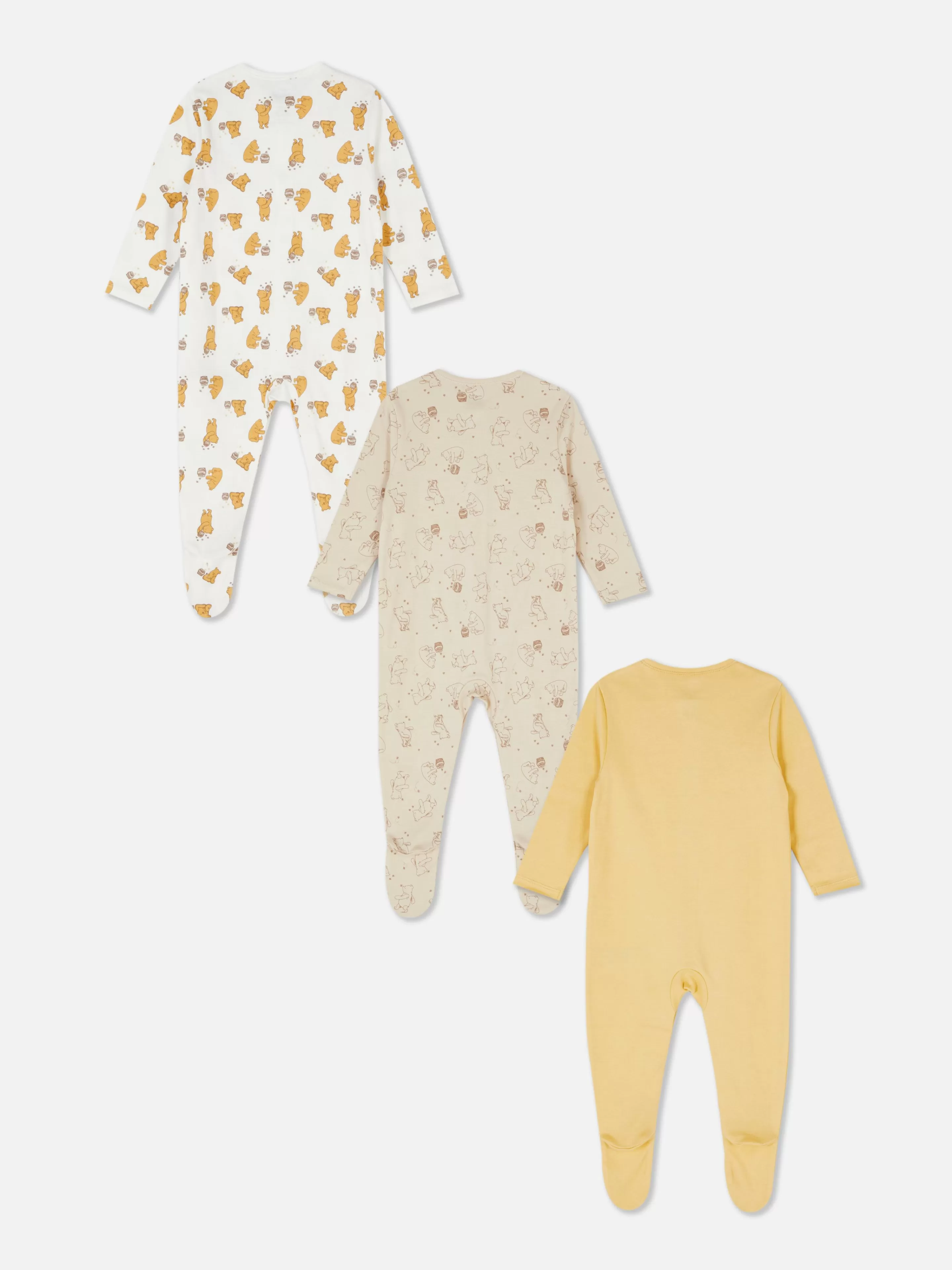 Babygrows E Pijamas*Primark Pack 3 Pijamas Disney Winnie The Pooh Cinzento