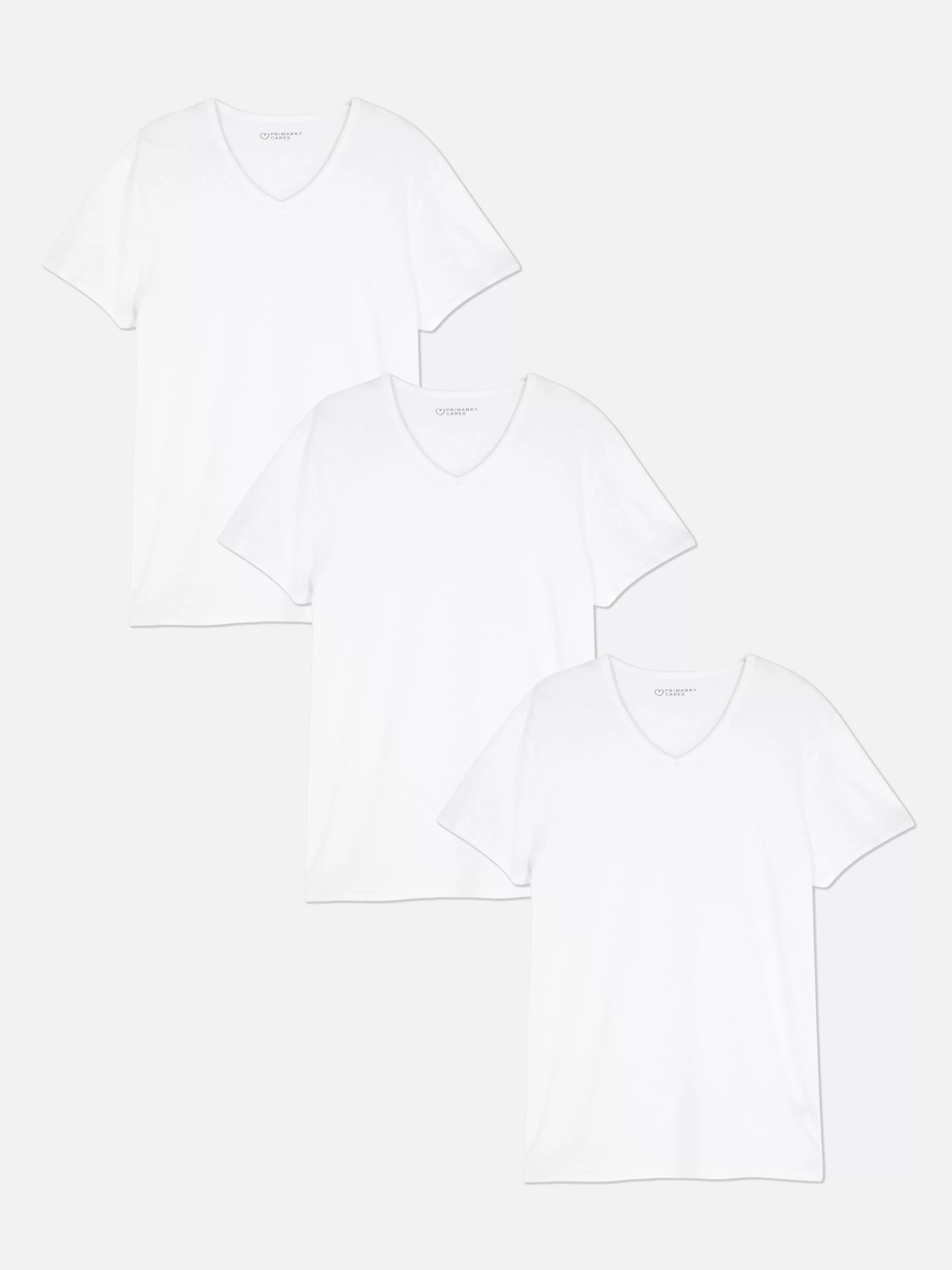 Roupa Interior | Tops E T-Shirts*Primark Pack 3 T-shirts Básicas Decote V Branco