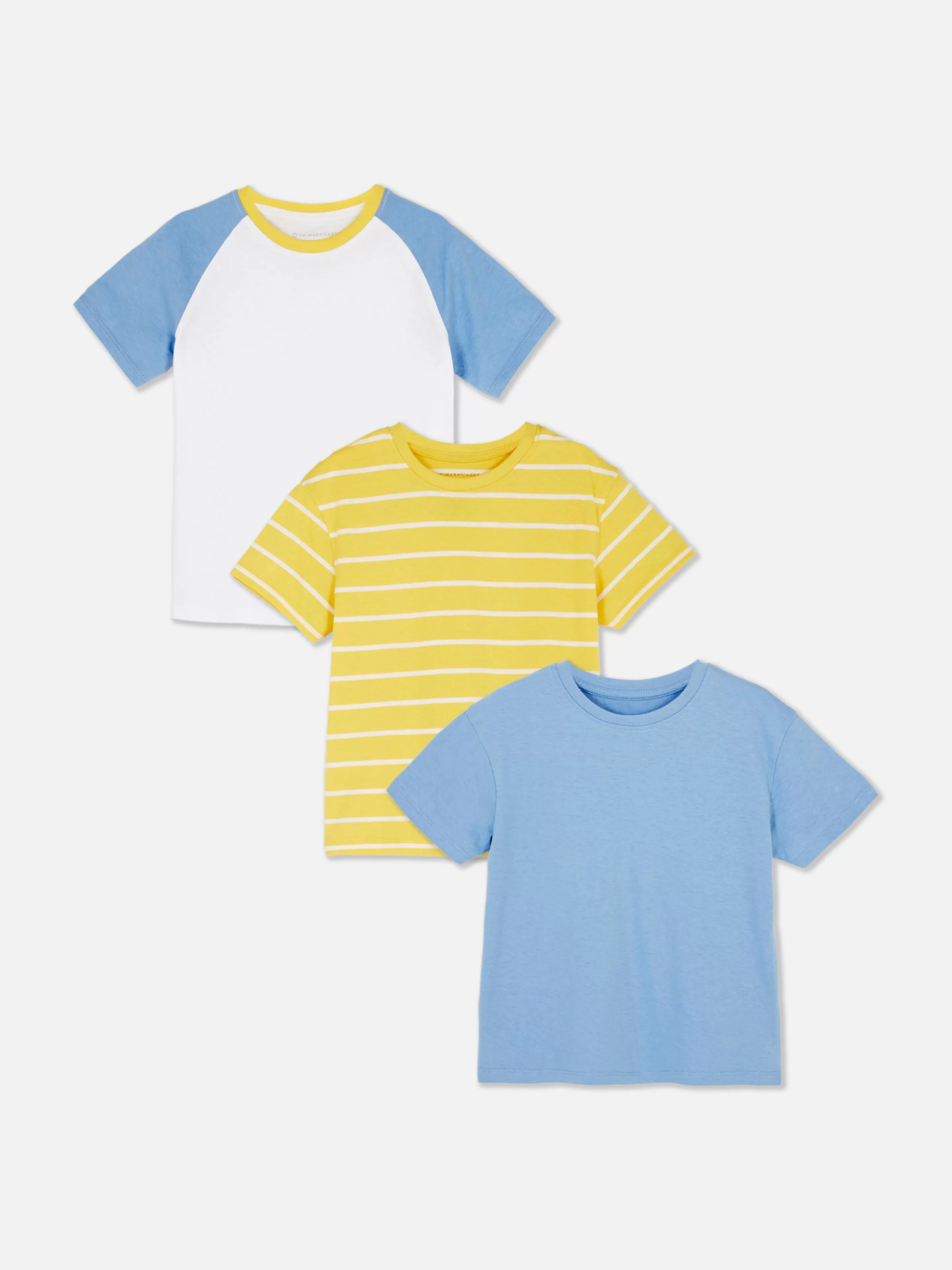 Tops E T-Shirts*Primark Pack 3 T-shirts Manga Curta Sortidas Amarelo