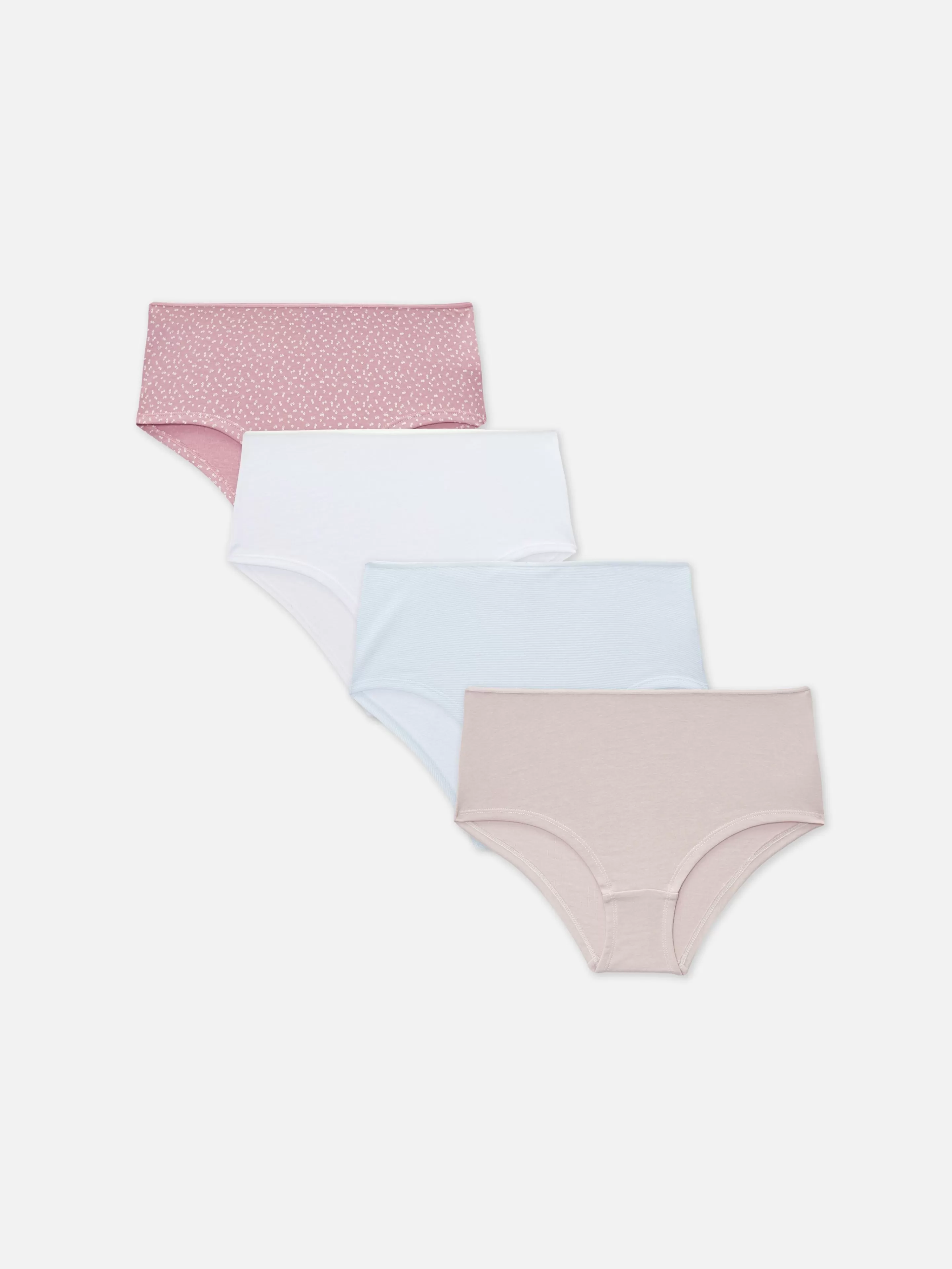 Cuecas*Primark Pack 4 Boxers Cintura Média Sortidos Rosa-claro