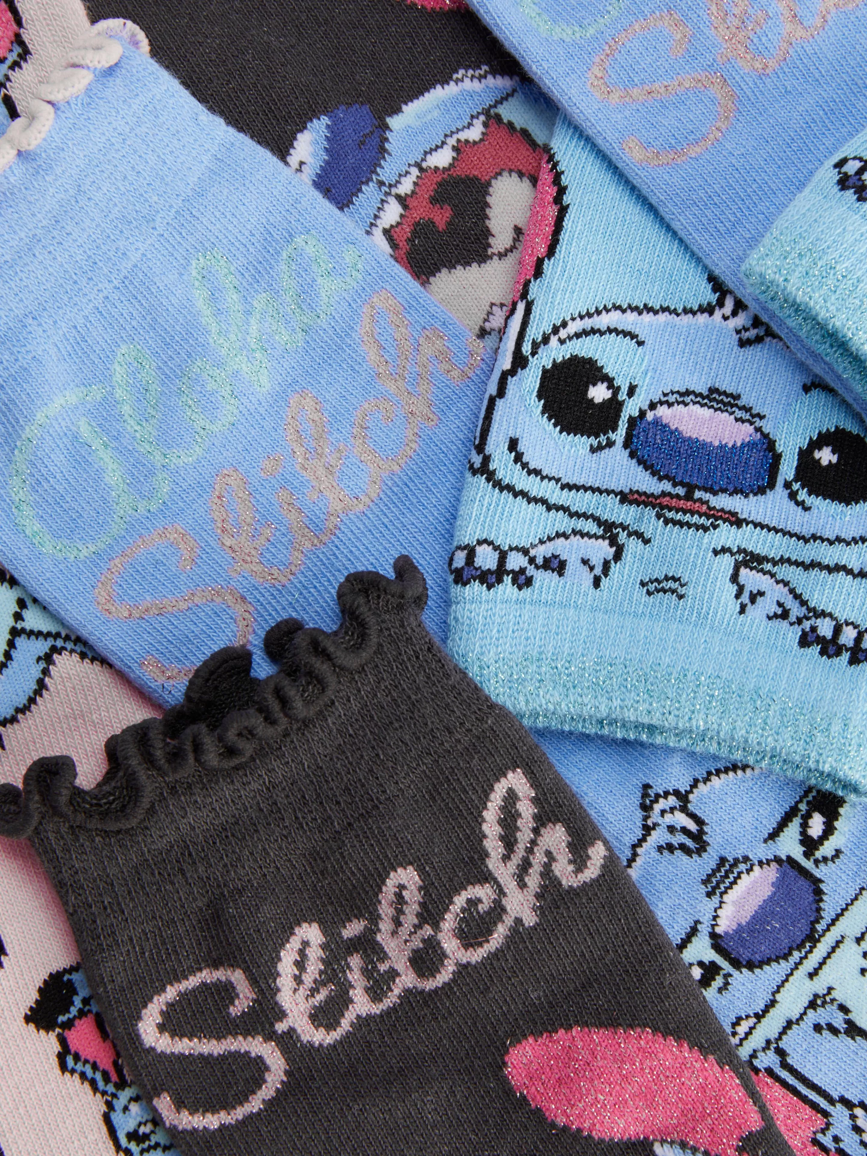 Meias E Collants*Primark Pack 4 Pares Soquetes Disney Stitch Azul