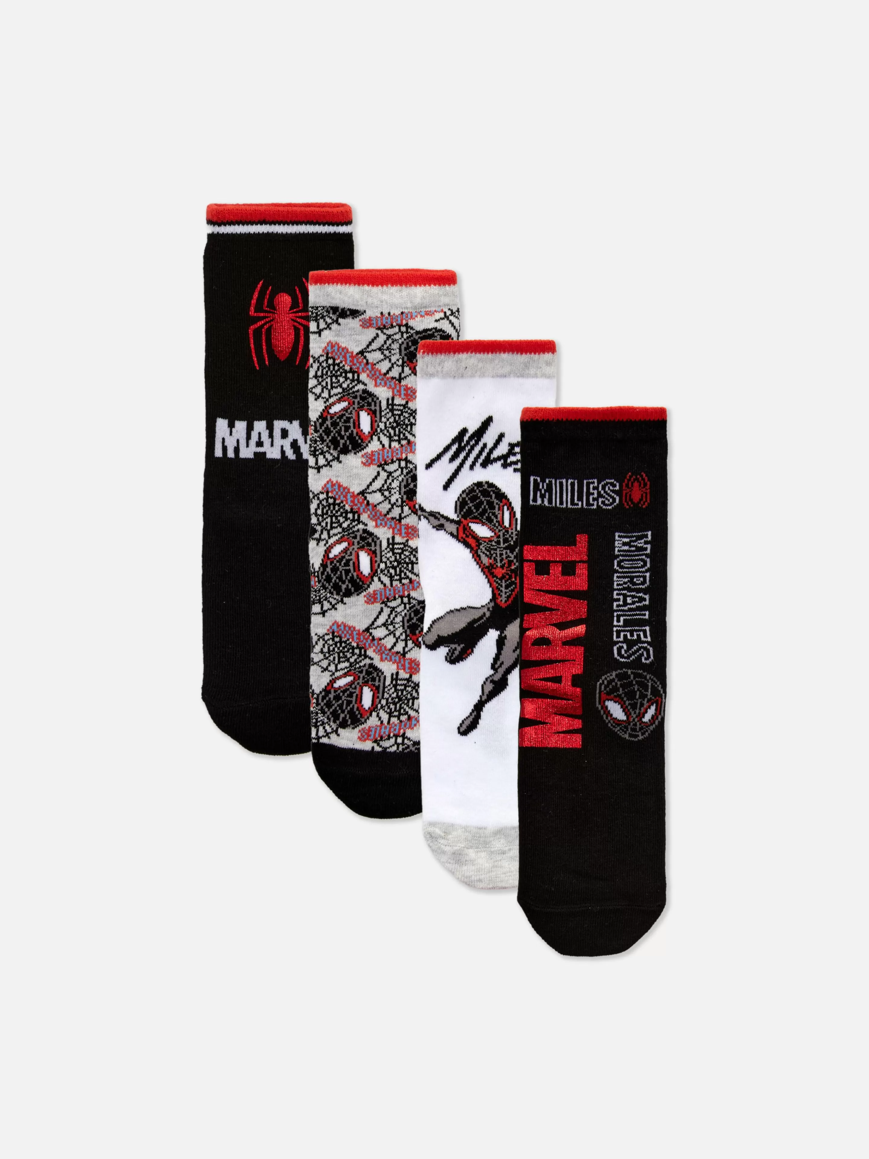 Meias*Primark Pack 4 Pares Soquetes Marvel Homem-Aranha Miles Morales Multicolor