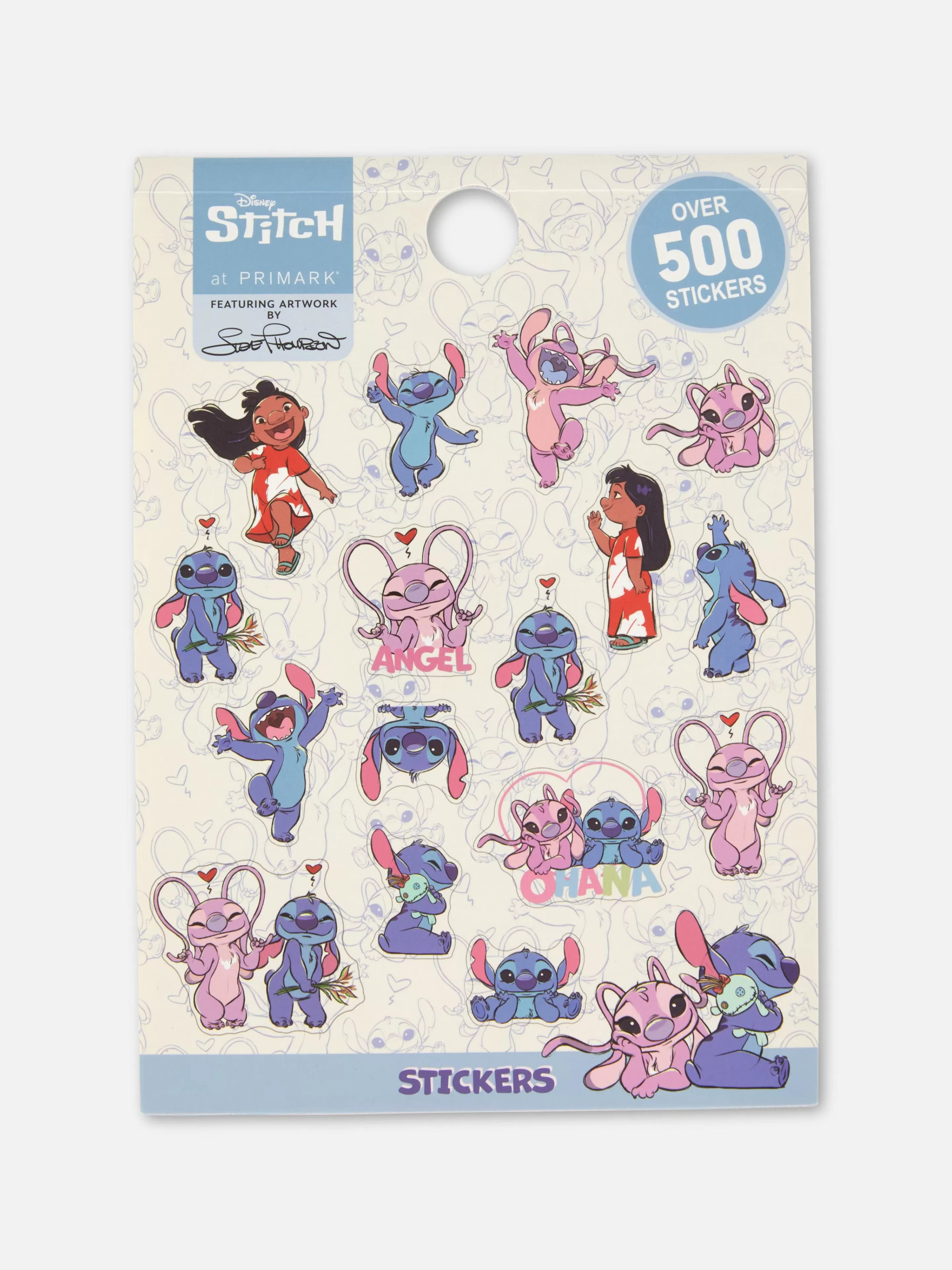 Trabalhos Manuais*Primark Pack 500 Autocolantes Disney Stitch Cor-de-rosa