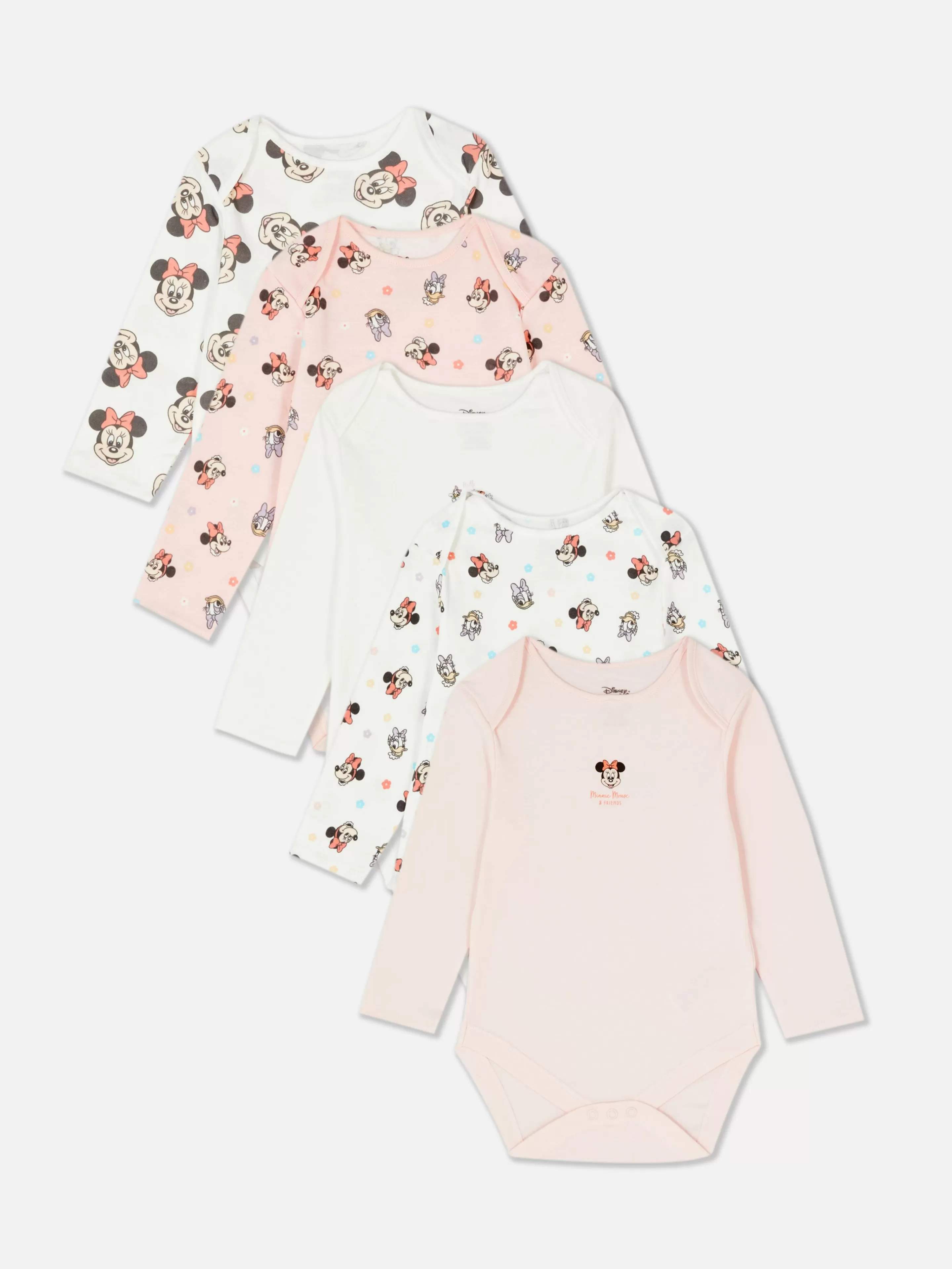 Bodies E Tops Sem Mangas*Primark Pack 5 Babygrows Disney Minnie/Margarida Cor-de-rosa