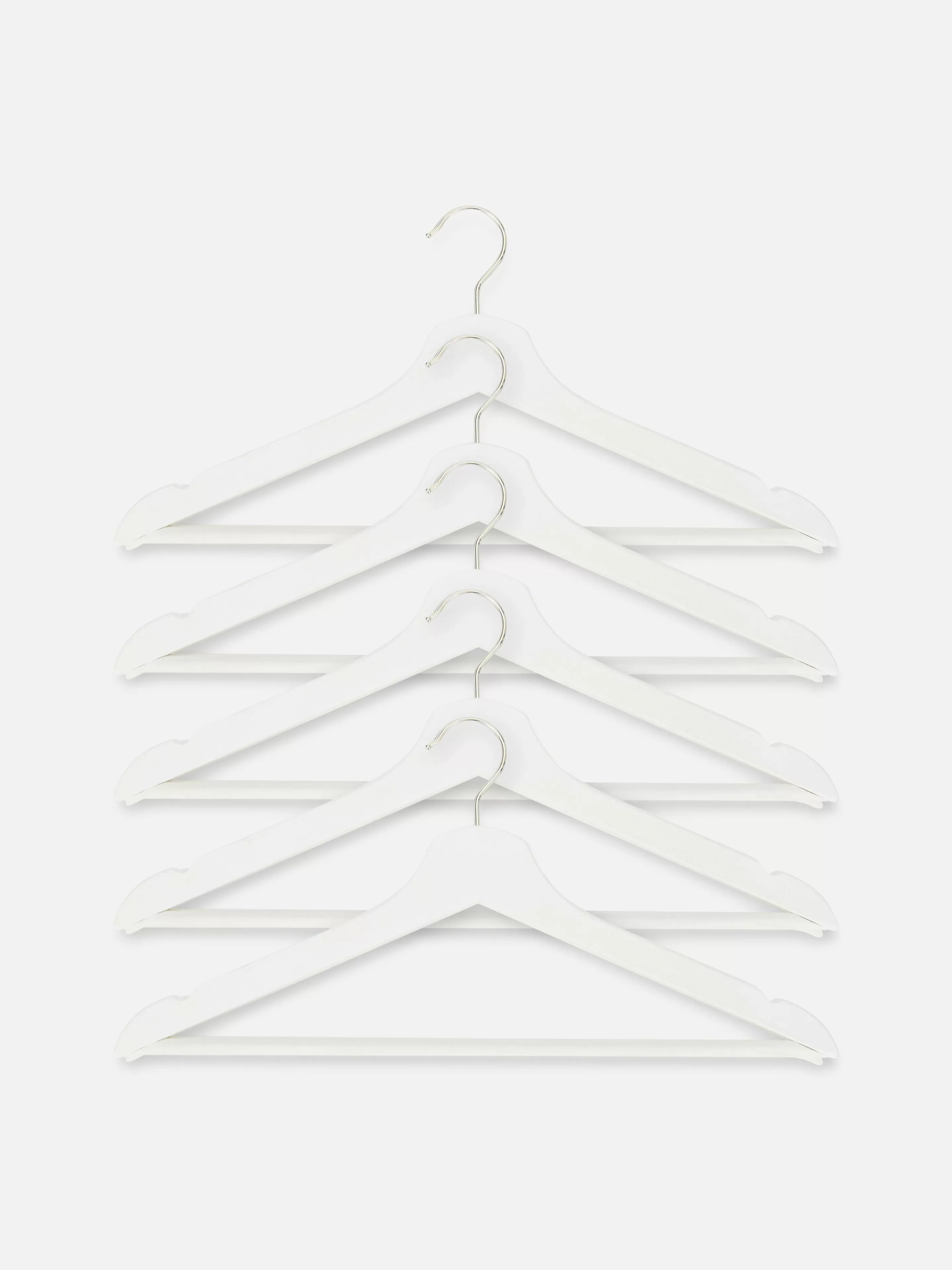 Cabides E Arrumação De Parede*Primark Pack 5 Cabides Madeira Branco