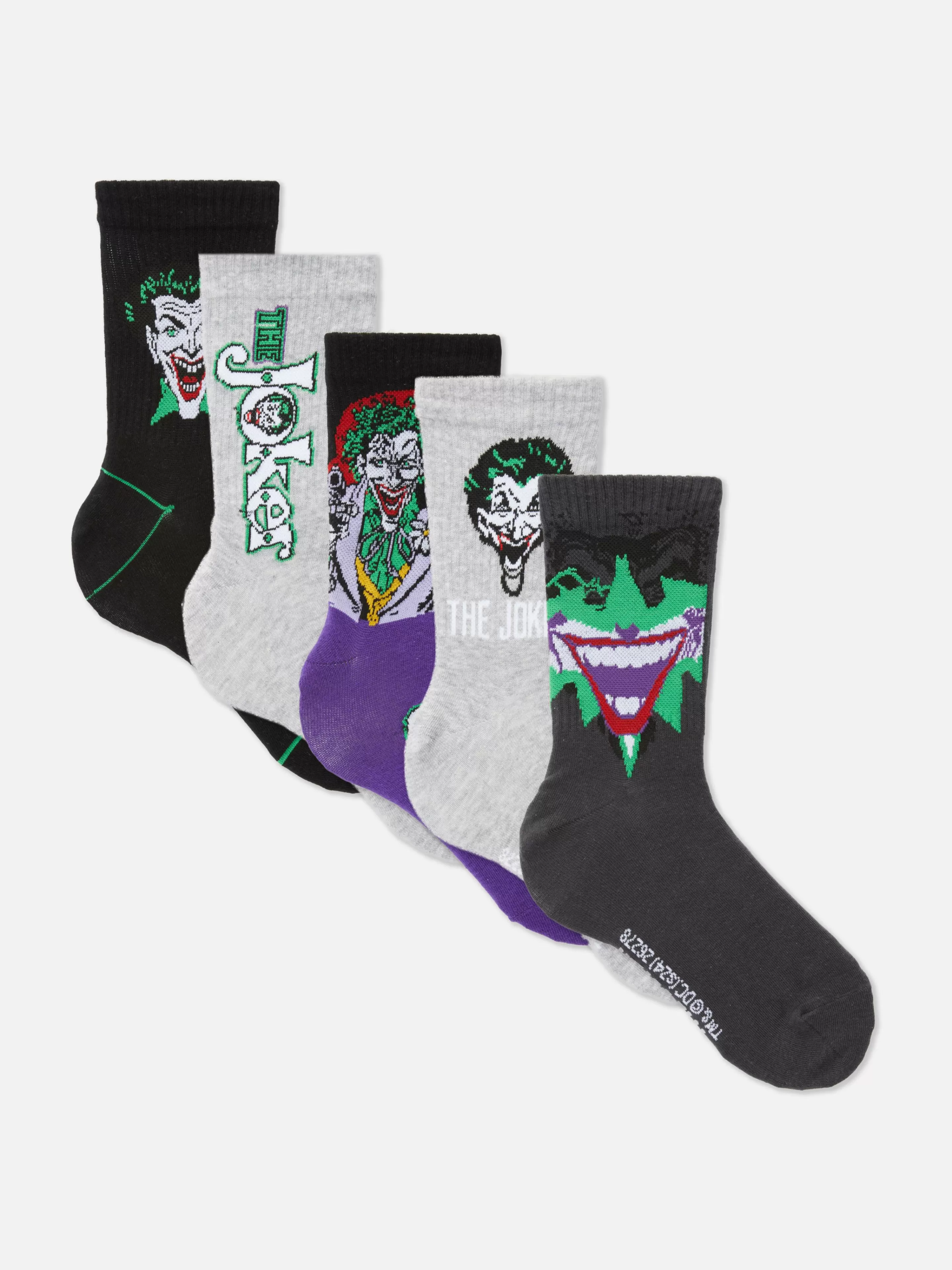 Meias*Primark Pack 5 Pares Meias Cano Médio The Joker Multicolor