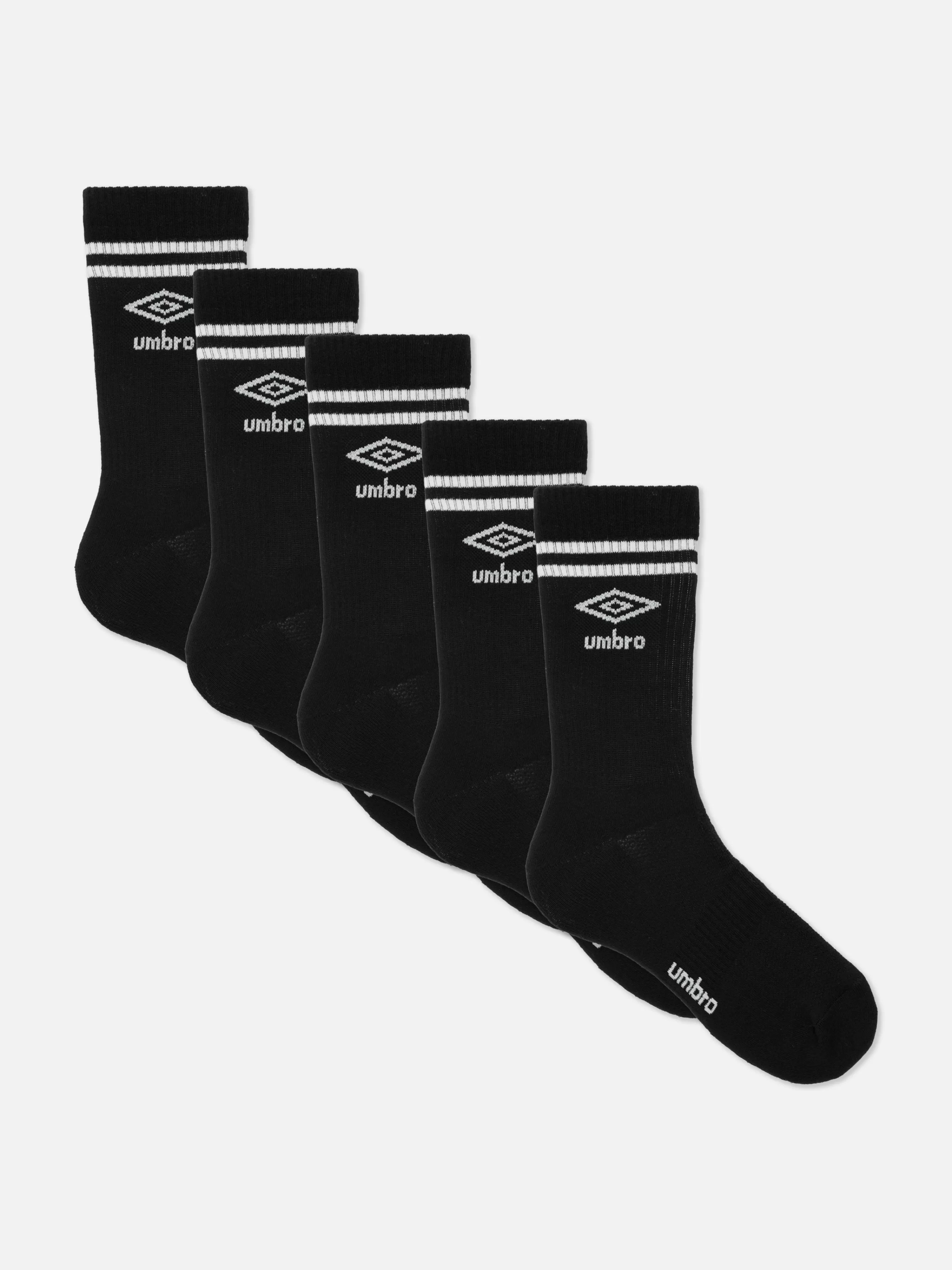 Meias*Primark Pack 5 Pares Meias Desporto Umbro Preto