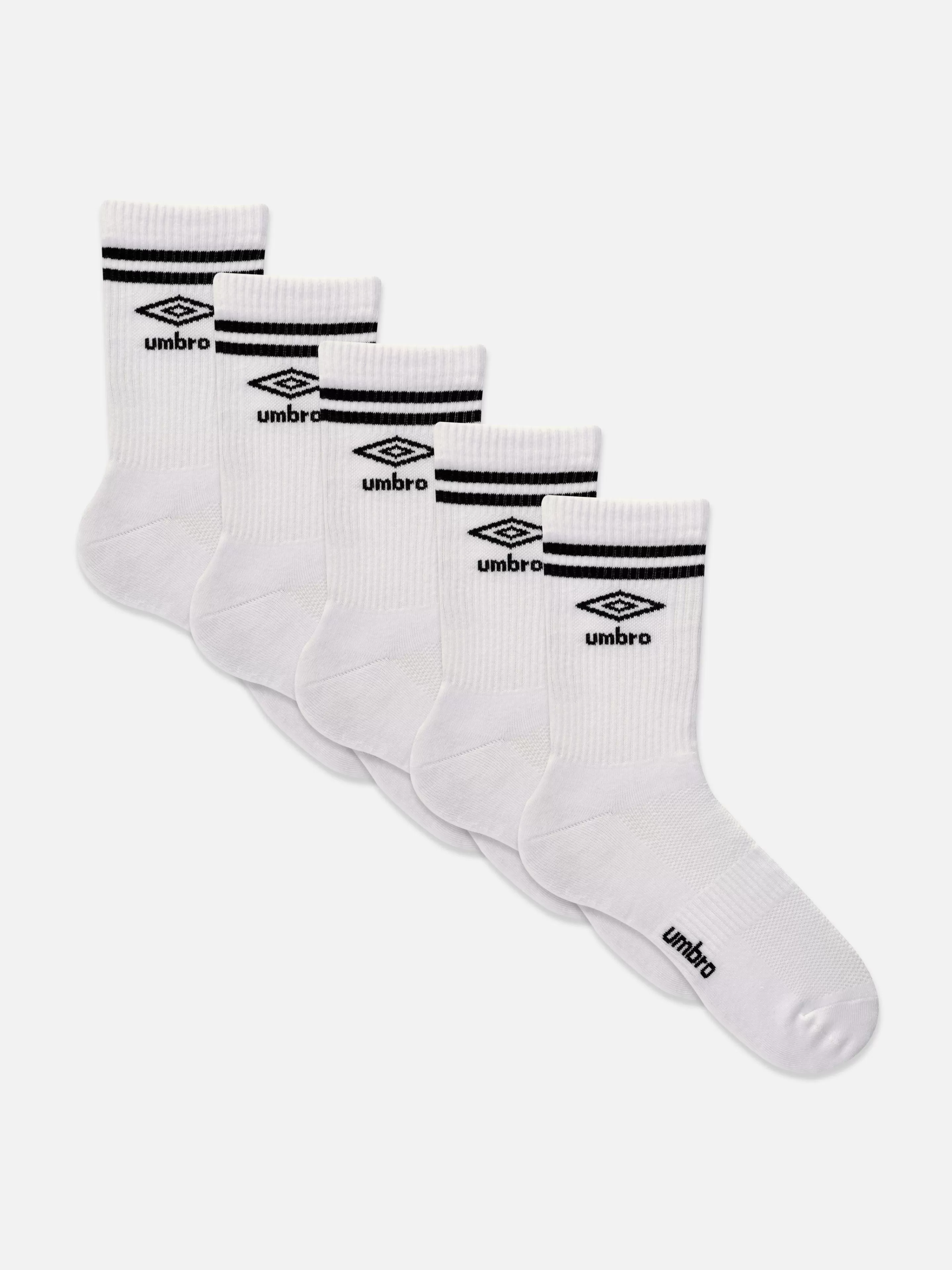 Meias*Primark Pack 5 Pares Meias Desporto Umbro Branco