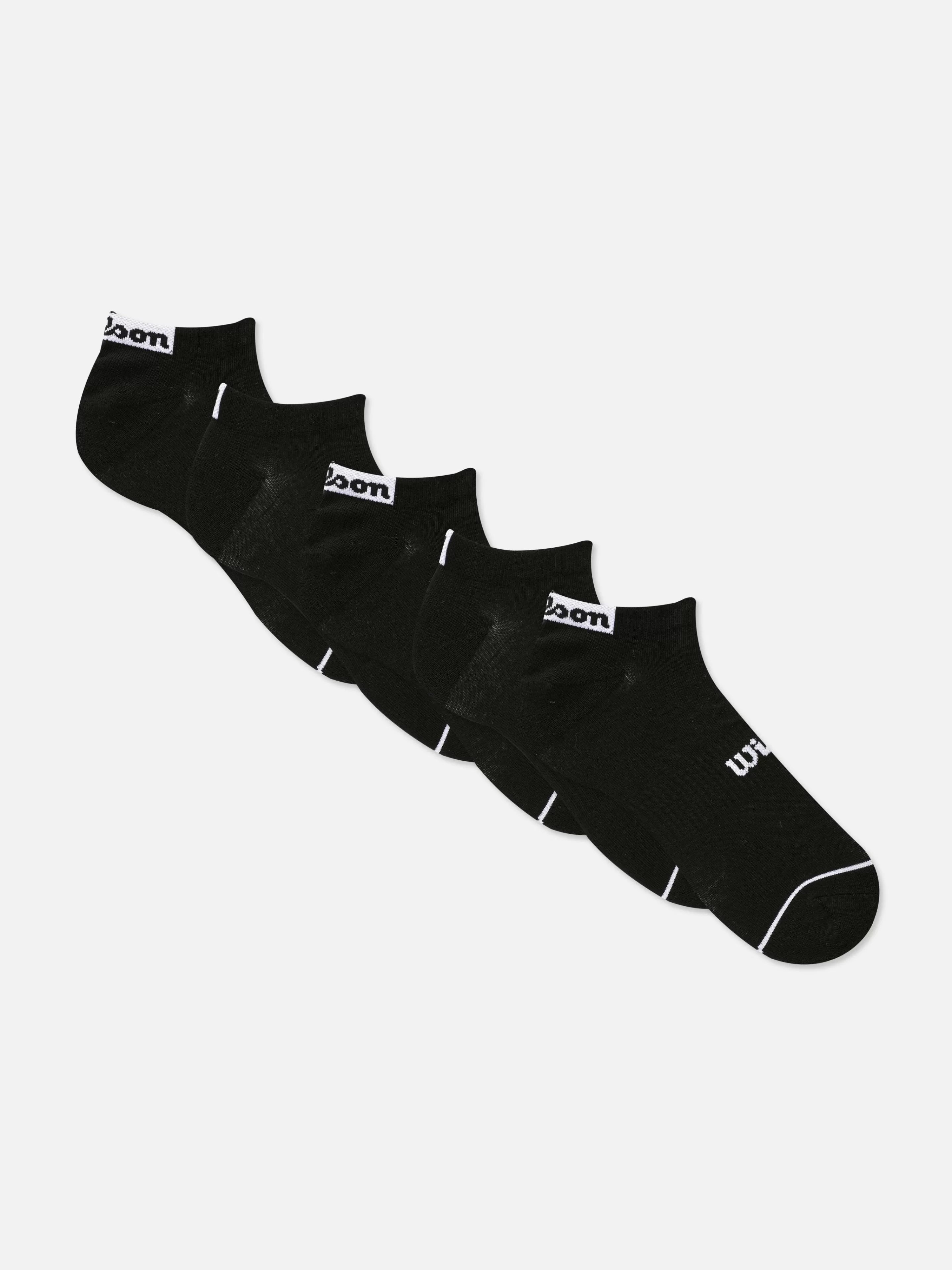 Meias*Primark Pack 5 Pares Meias Para Ténis Wilson Preto