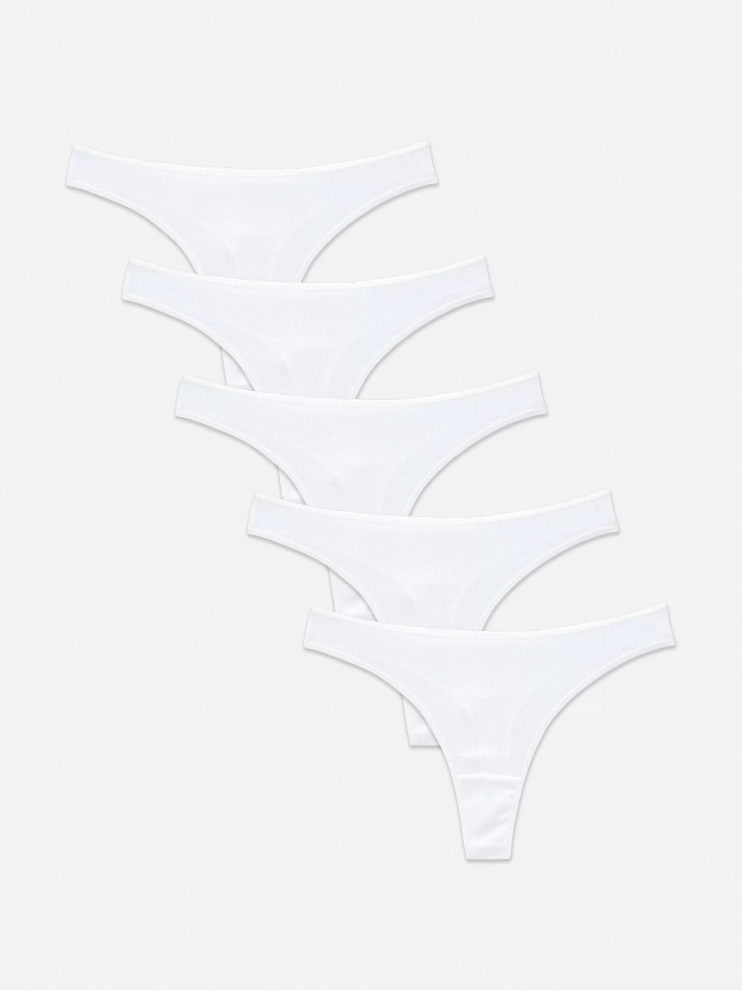 Cuecas*Primark Pack 5 Tangas Algodão Básicas Branco