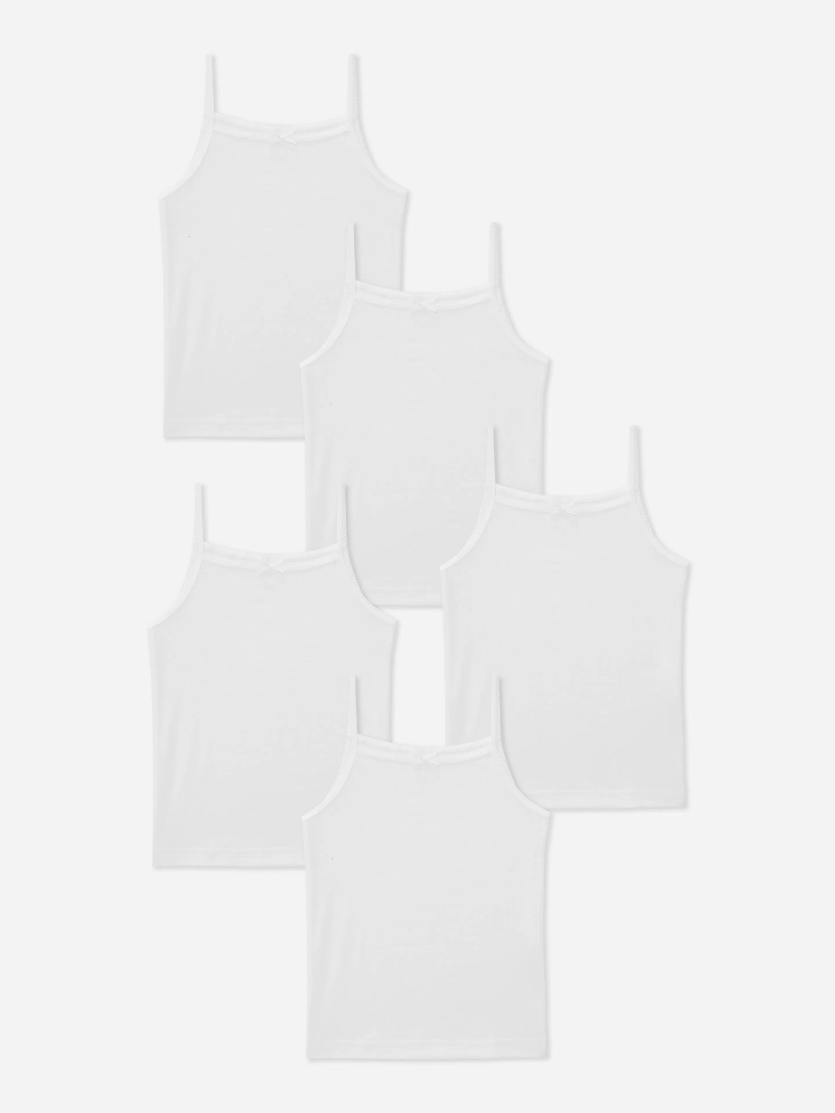 Roupa Interior*Primark Pack 5 Top Com Alças Branco