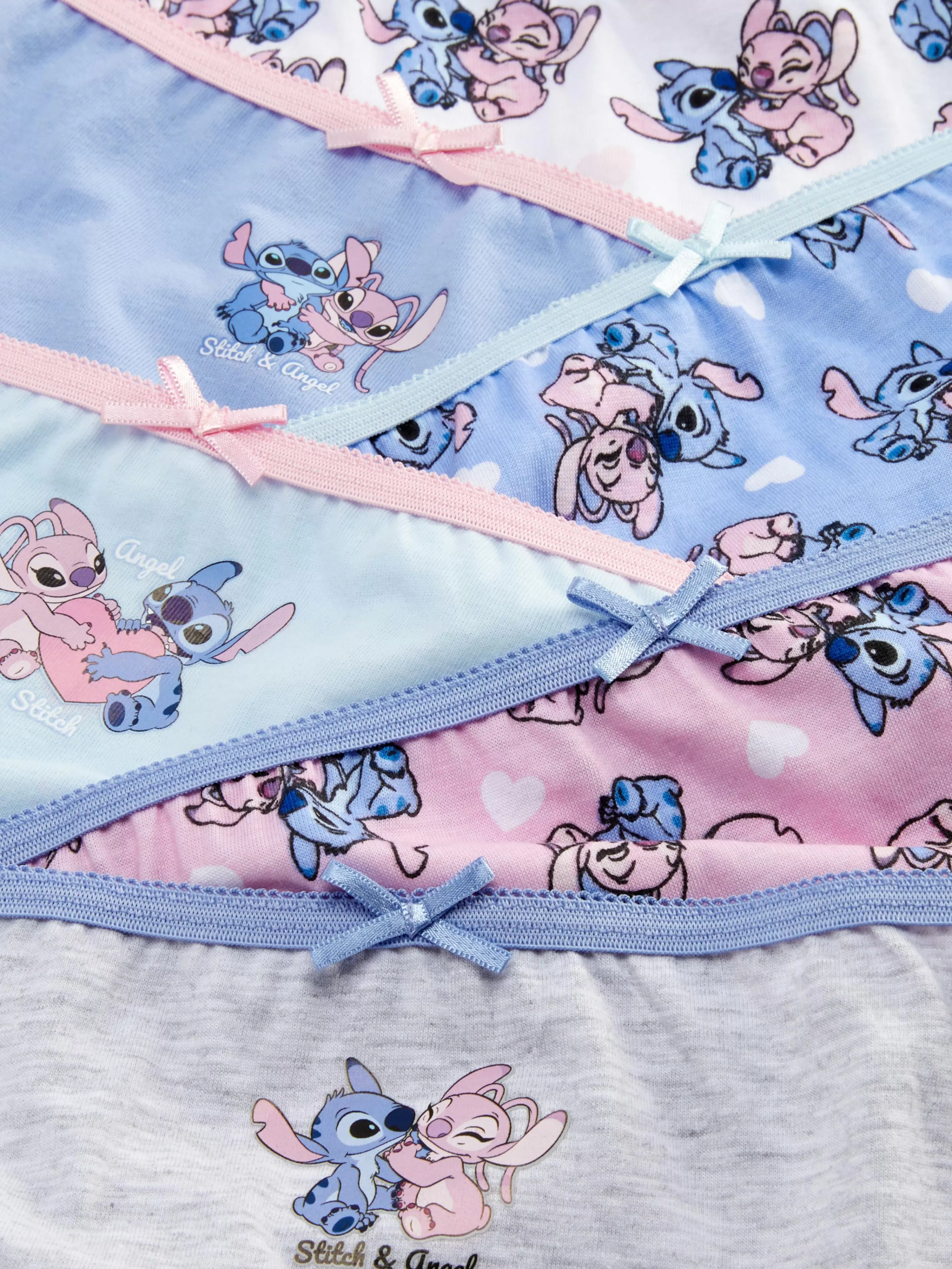 Roupa Interior*Primark Pack 6 Cuecas Disney Stitch & Angel Multicolor