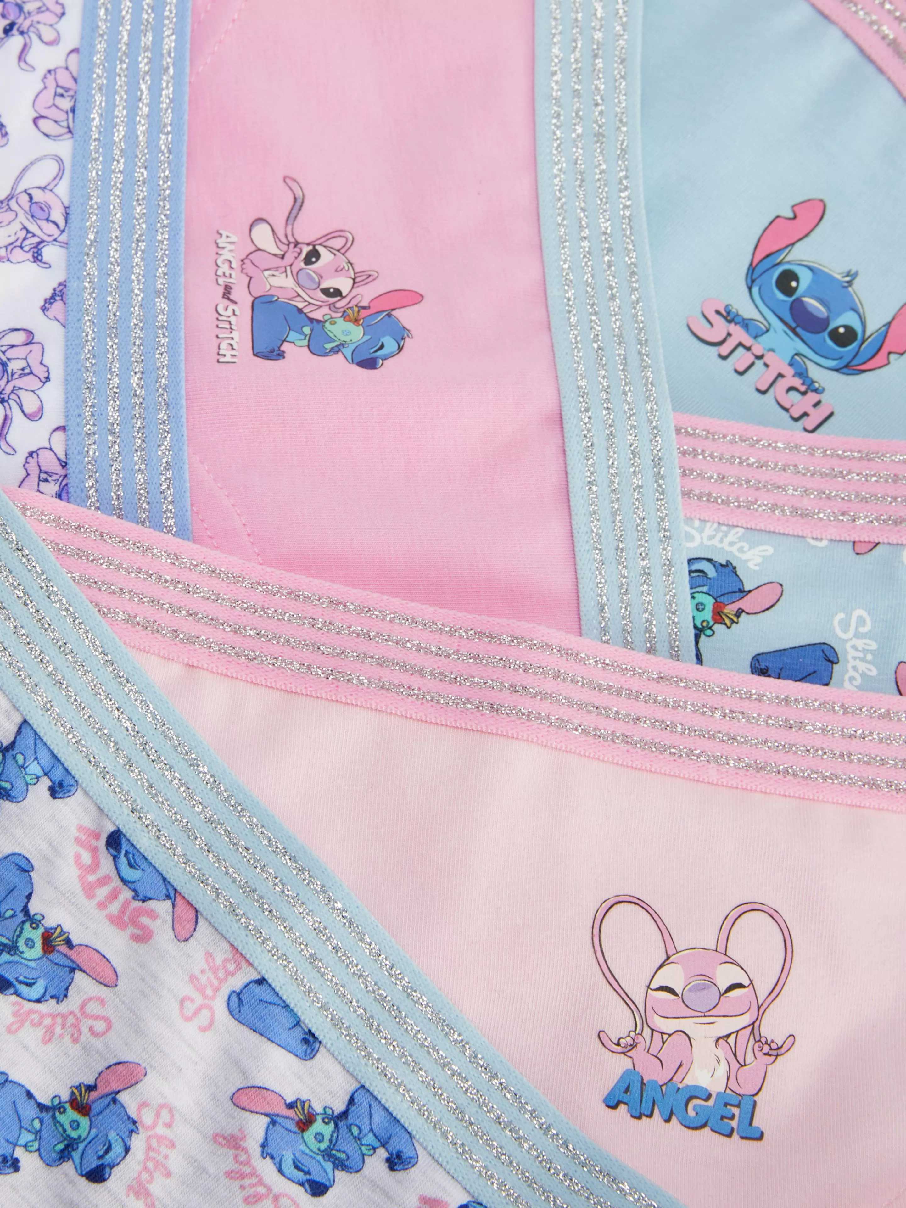 Roupa Interior*Primark Pack 6 Cuecas Hipster Disney Stitch Azul