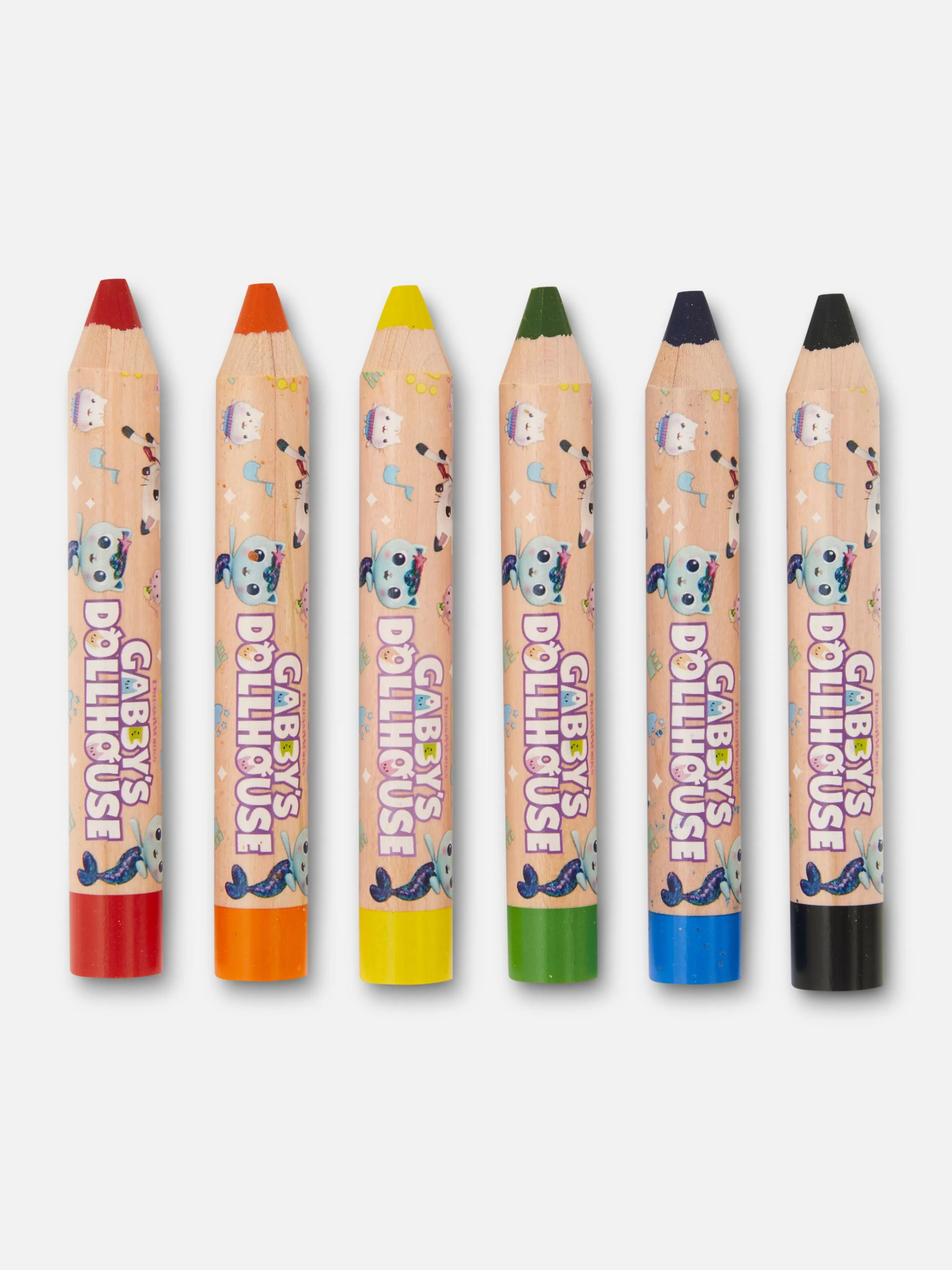 Lápis De Cor*Primark Pack 6 Lápis Cor Casa De Bonecas Da Gabby Azul