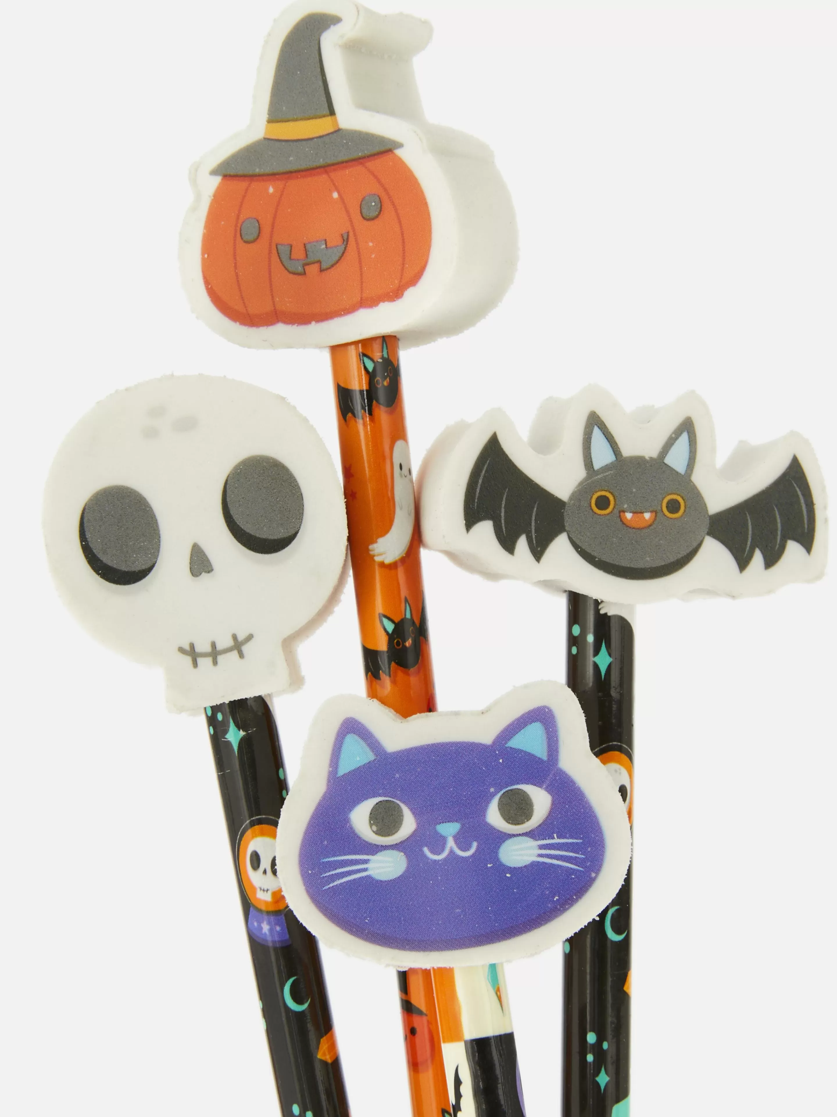 Canetas E Lápis*Primark Pack 6 Lápis/borrachas Halloween Cor de laranja