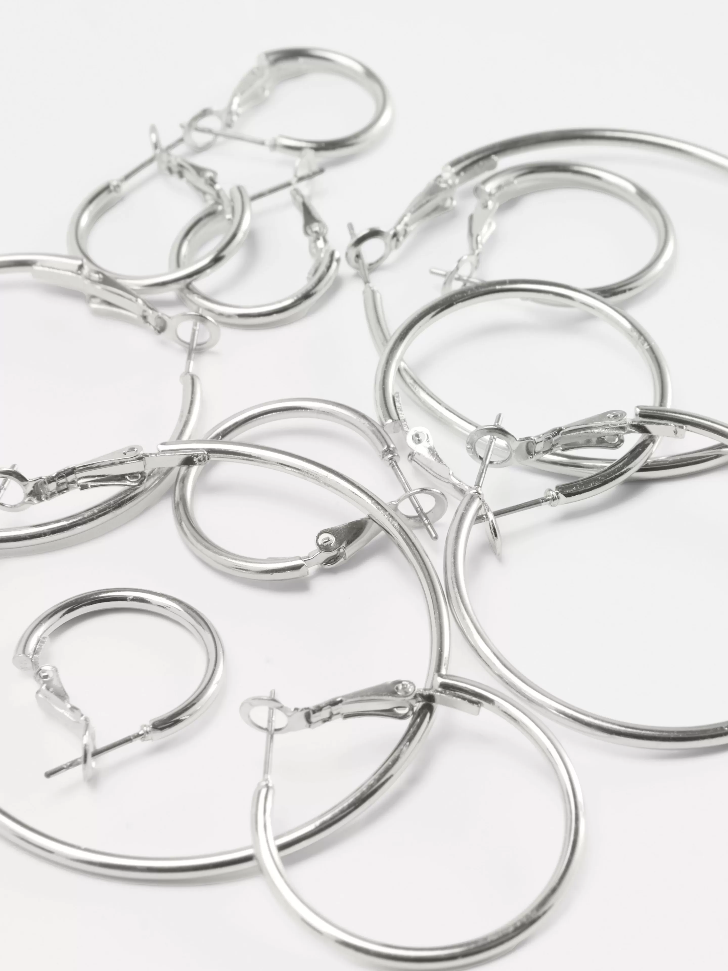 Bijutaria*Primark Pack 6 Pares Argolas Tamanhos Sortidos Branco