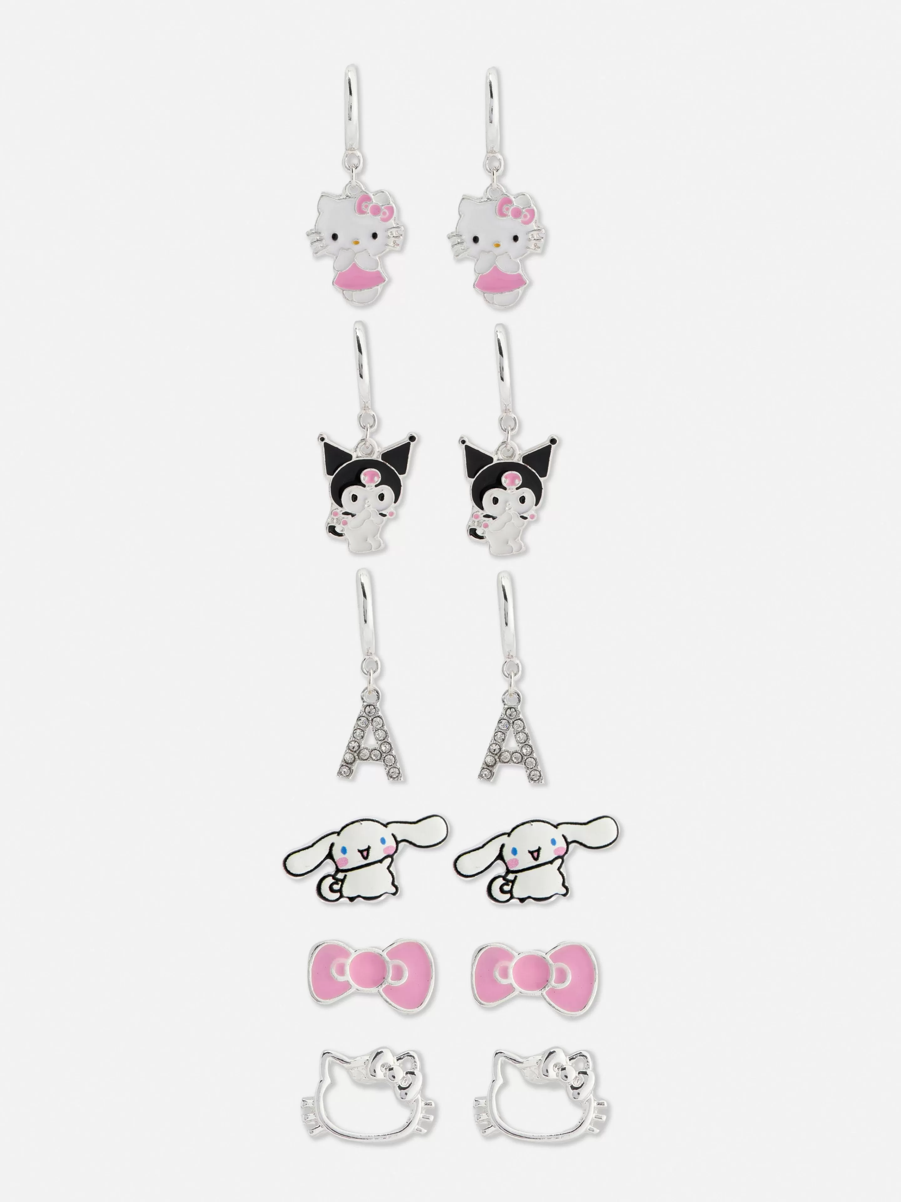 Bijutaria*Primark Pack 6 Pares Brincos Hello Kitty Cor-de-rosa