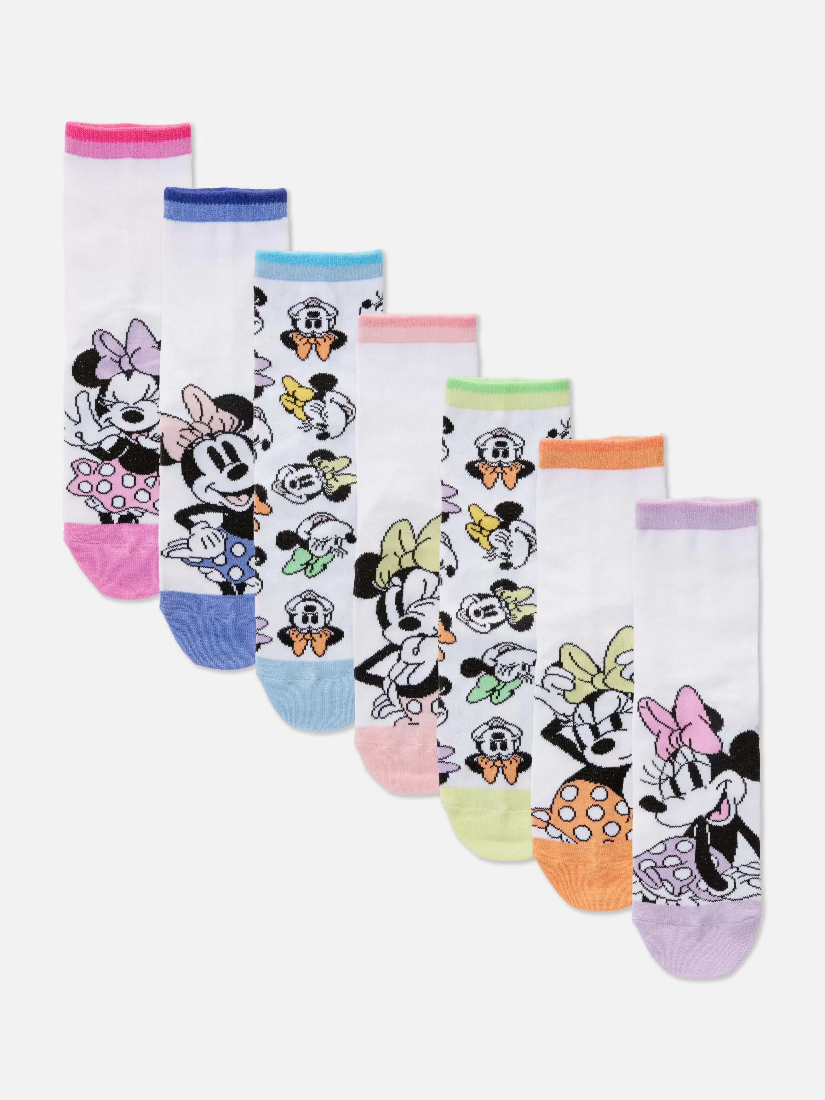 Meias E Collants*Primark Pack 7 Meias Disney Minnie Multicolor