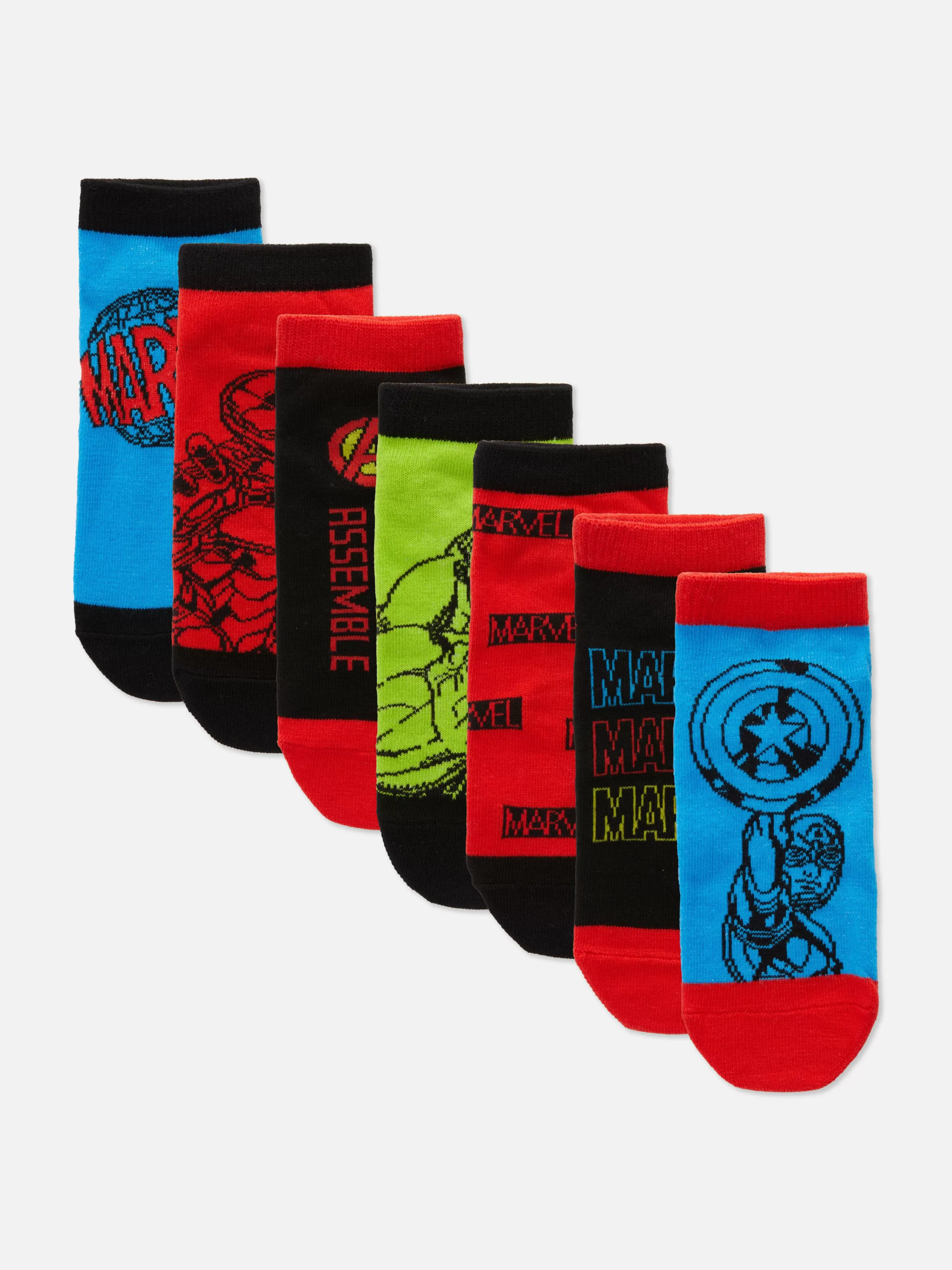 Meias*Primark Pack 7 Pares Meias Desporto Marvel Vingadores Multicolor