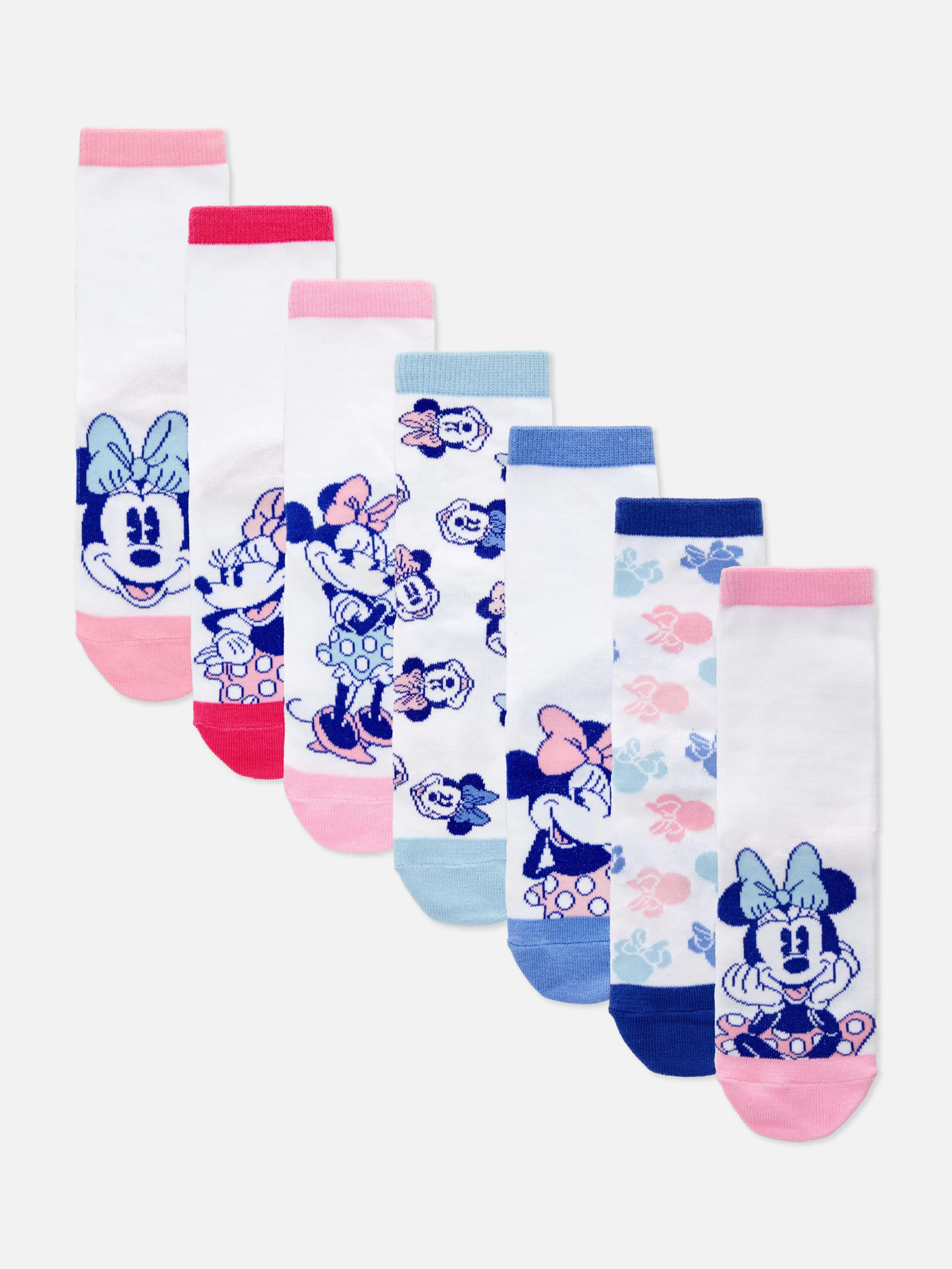 Meias E Collants*Primark Pack 7 Pares Soquetes Disney Minnie Multicolor