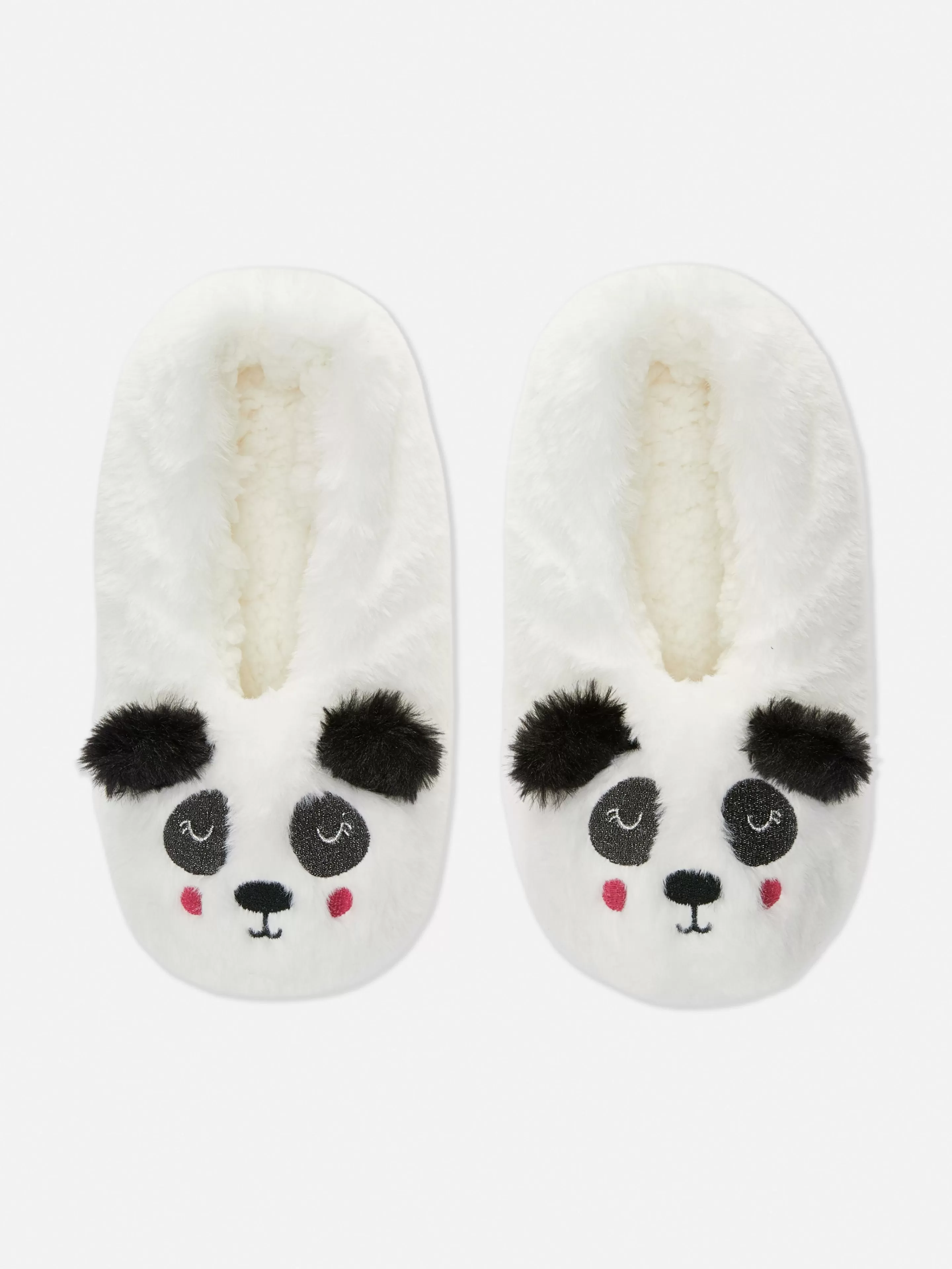 Meias E Collants*Primark Pantufas Estilo Pezinhos Pelúcia Panda Branco