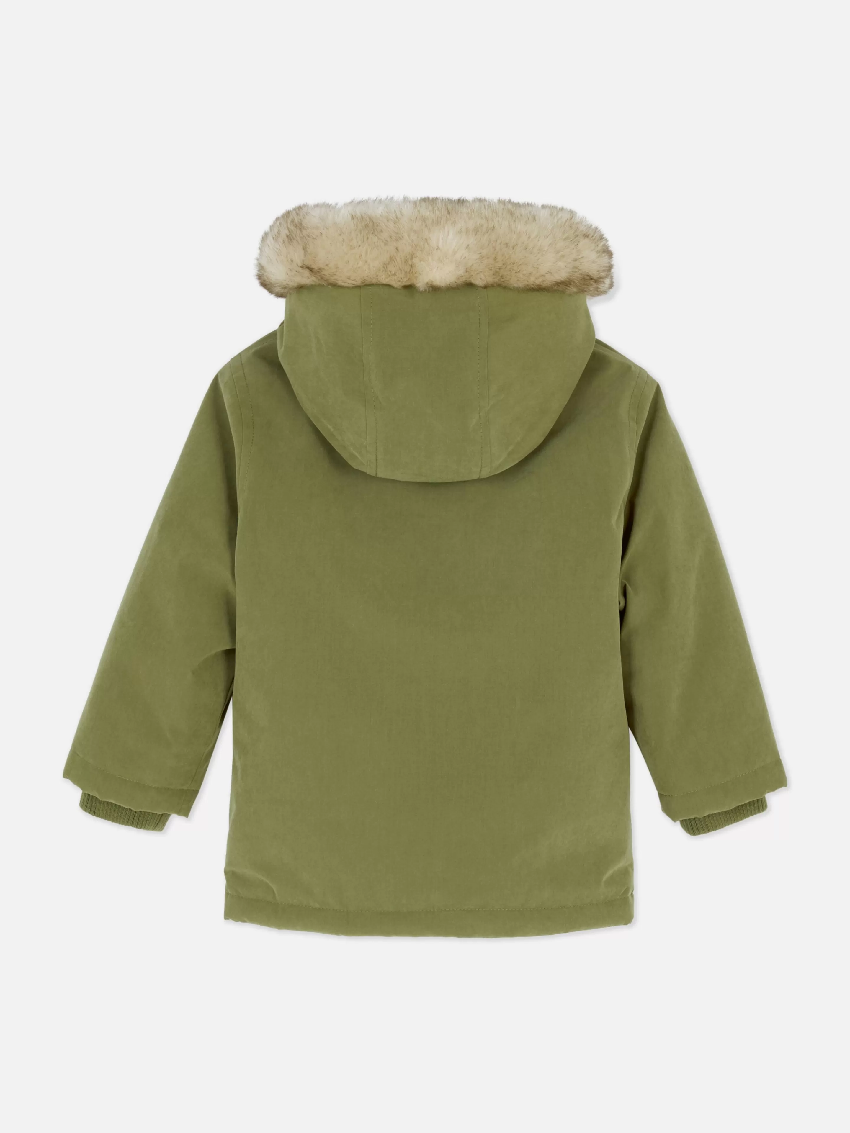 Casacos E Blusões*Primark Parka Capuz Imitação Pelo Verde