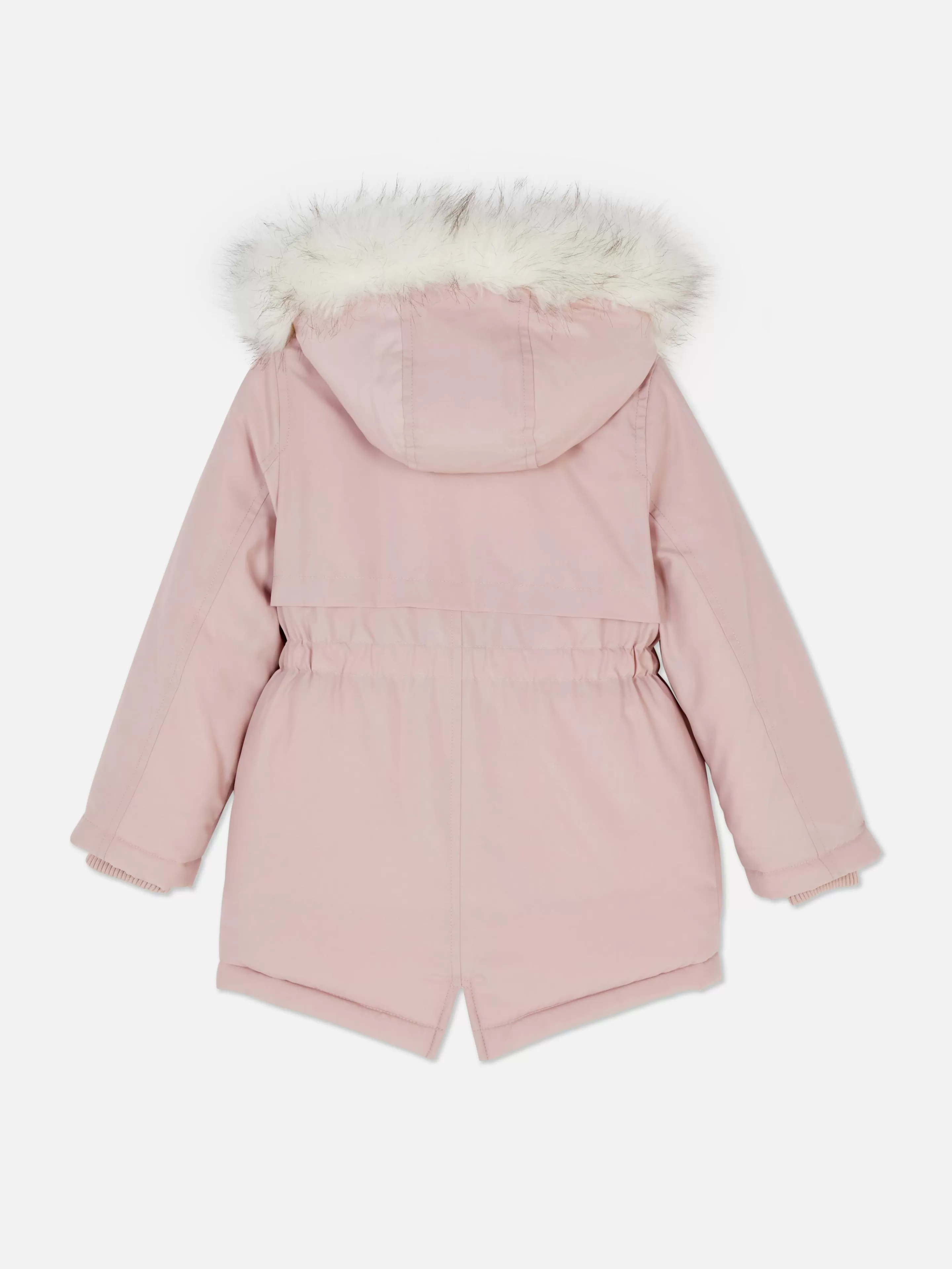 Casacos E Blusões*Primark Parka Capuz Imitação Pelo Cor-de-rosa