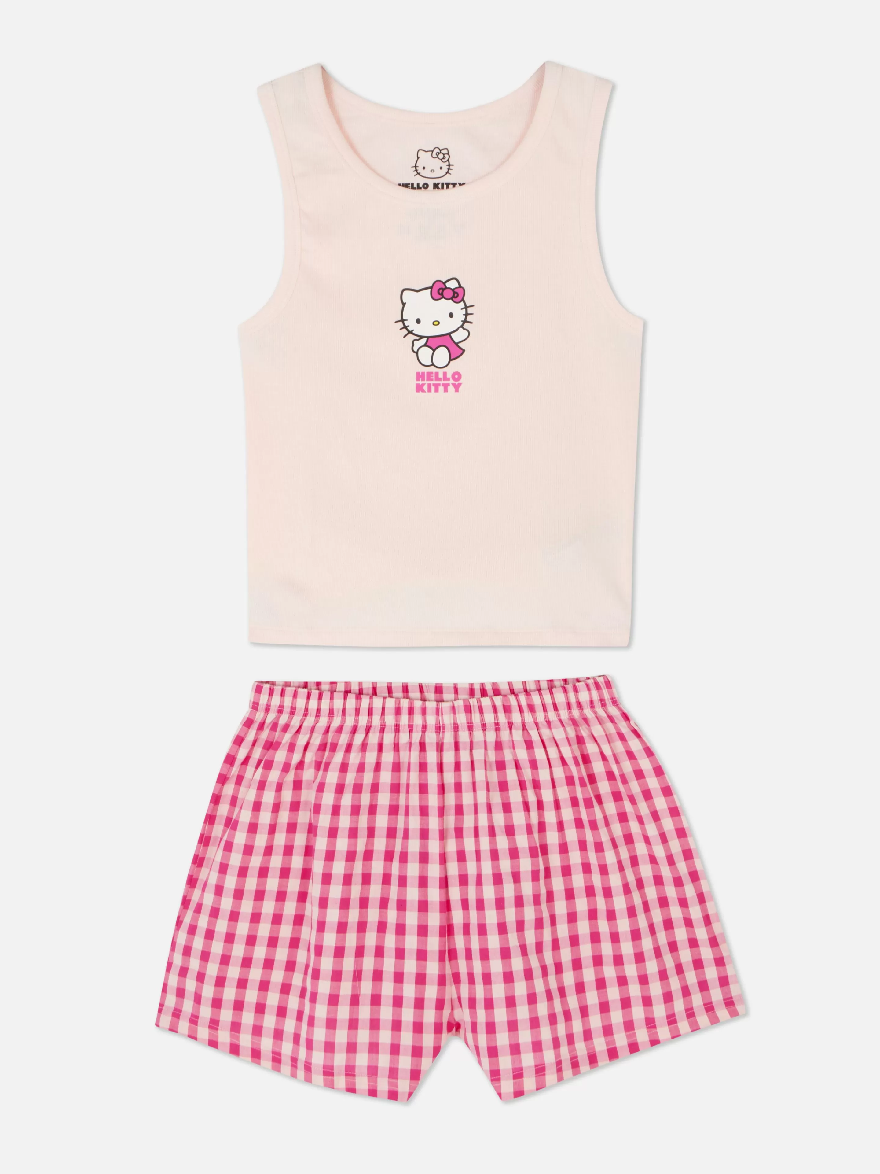 Pijamas*Primark Pij Calções/top S/manga Hello Kitty 50.º Aniversário Cor-de-rosa