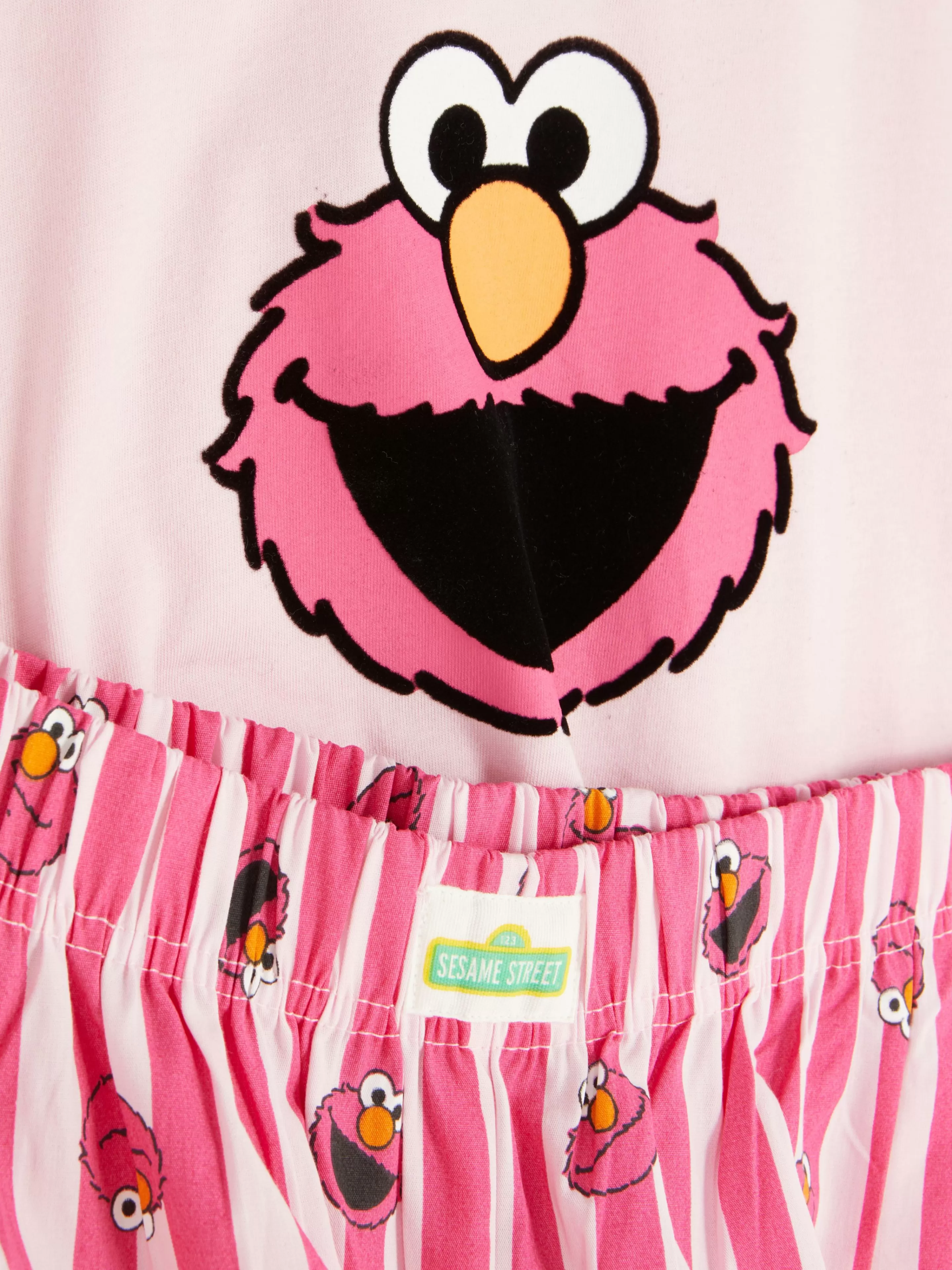 Pijamas*Primark Pijama Calções Rua Sésamo Cor-de-rosa