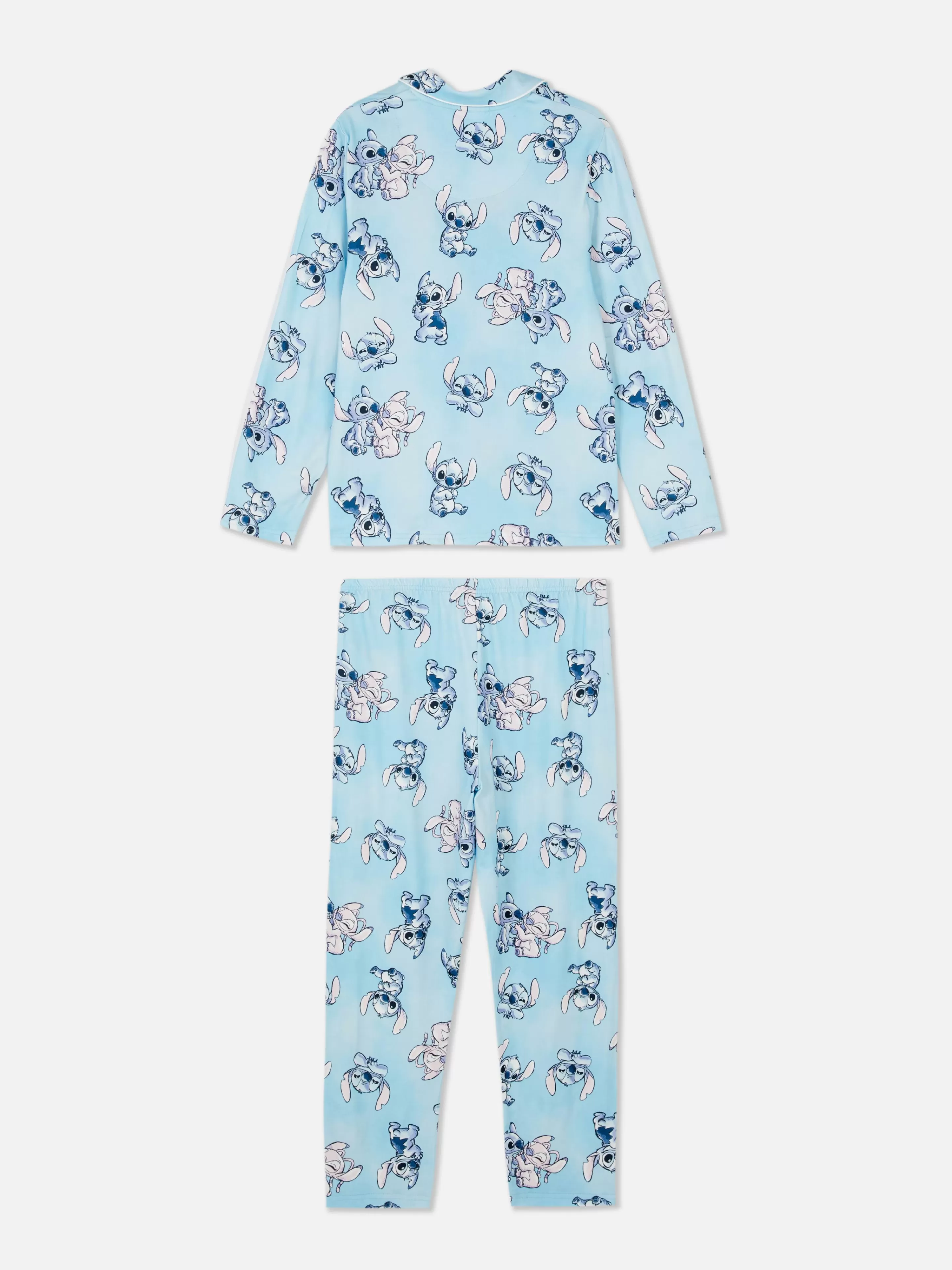 Pijamas E Roupa De Dormir*Primark Pijama Camisa Manga Comprida Disney Stitch & Angel Azul