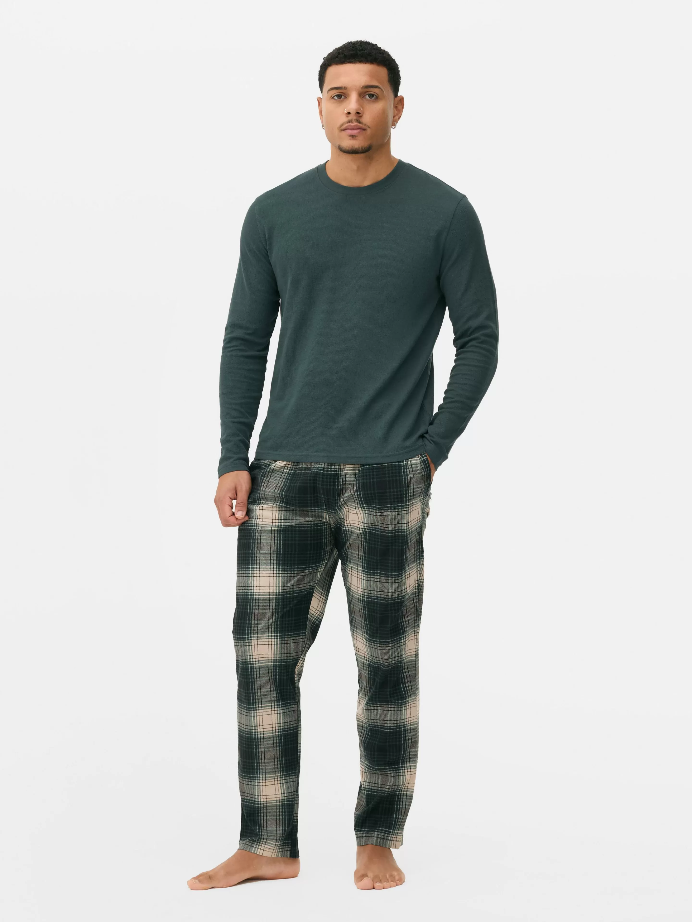 Pijamas*Primark Pijama Comprido Supersuave Verde