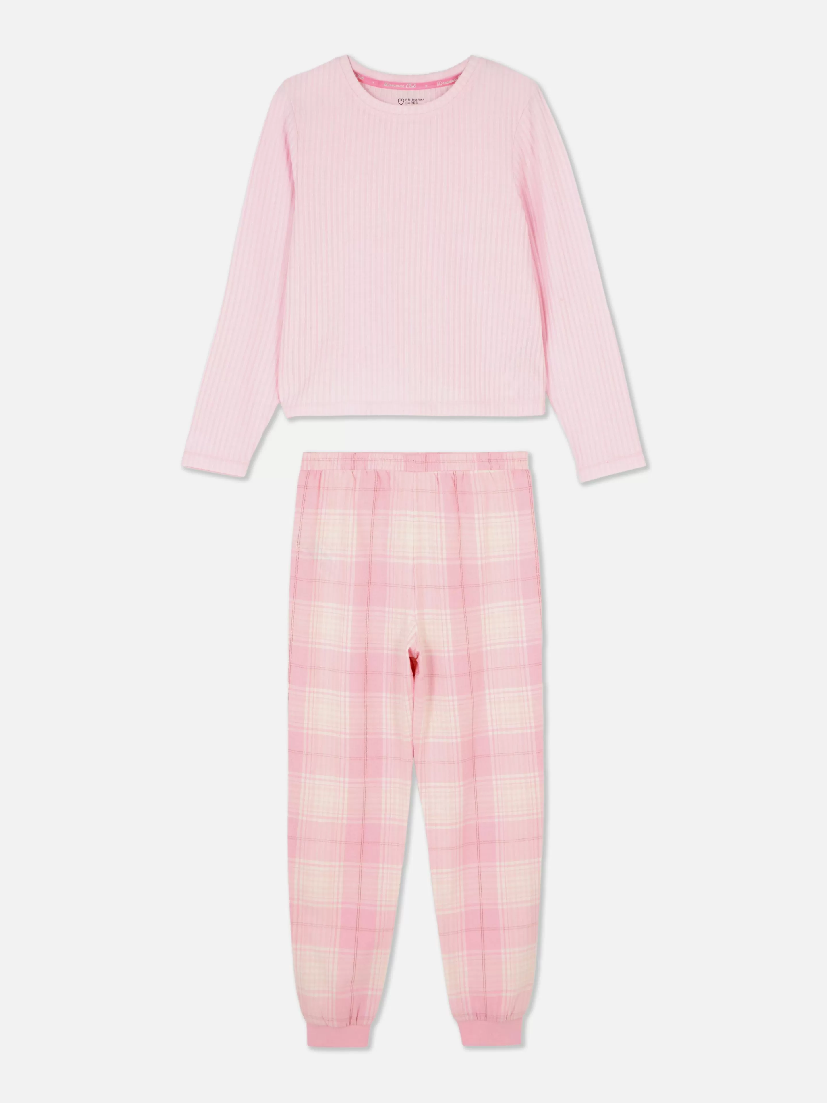 Pijamas E Roupa De Dormir*Primark Pijama Malha Comprido Cor-de-rosa