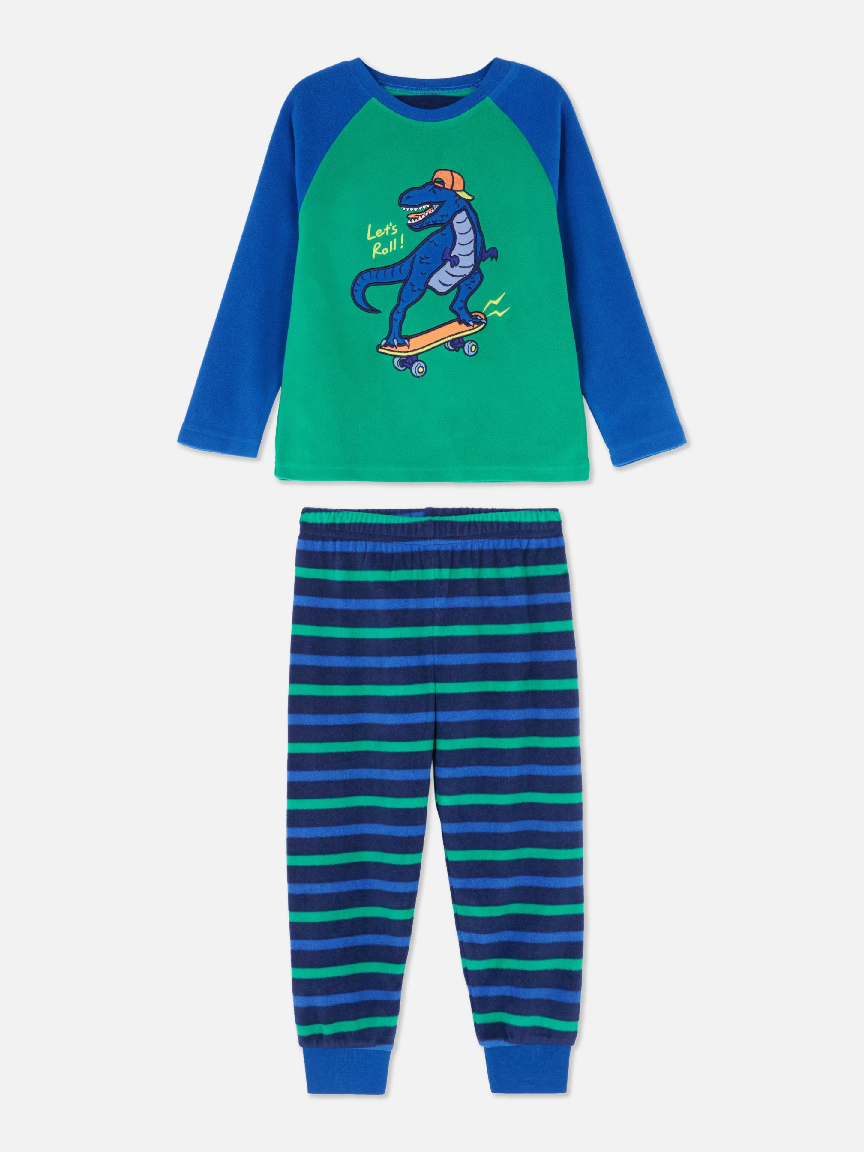 Pijamas E Roupa De Dormir*Primark Pijama Malha Polar Dinossauro Verde