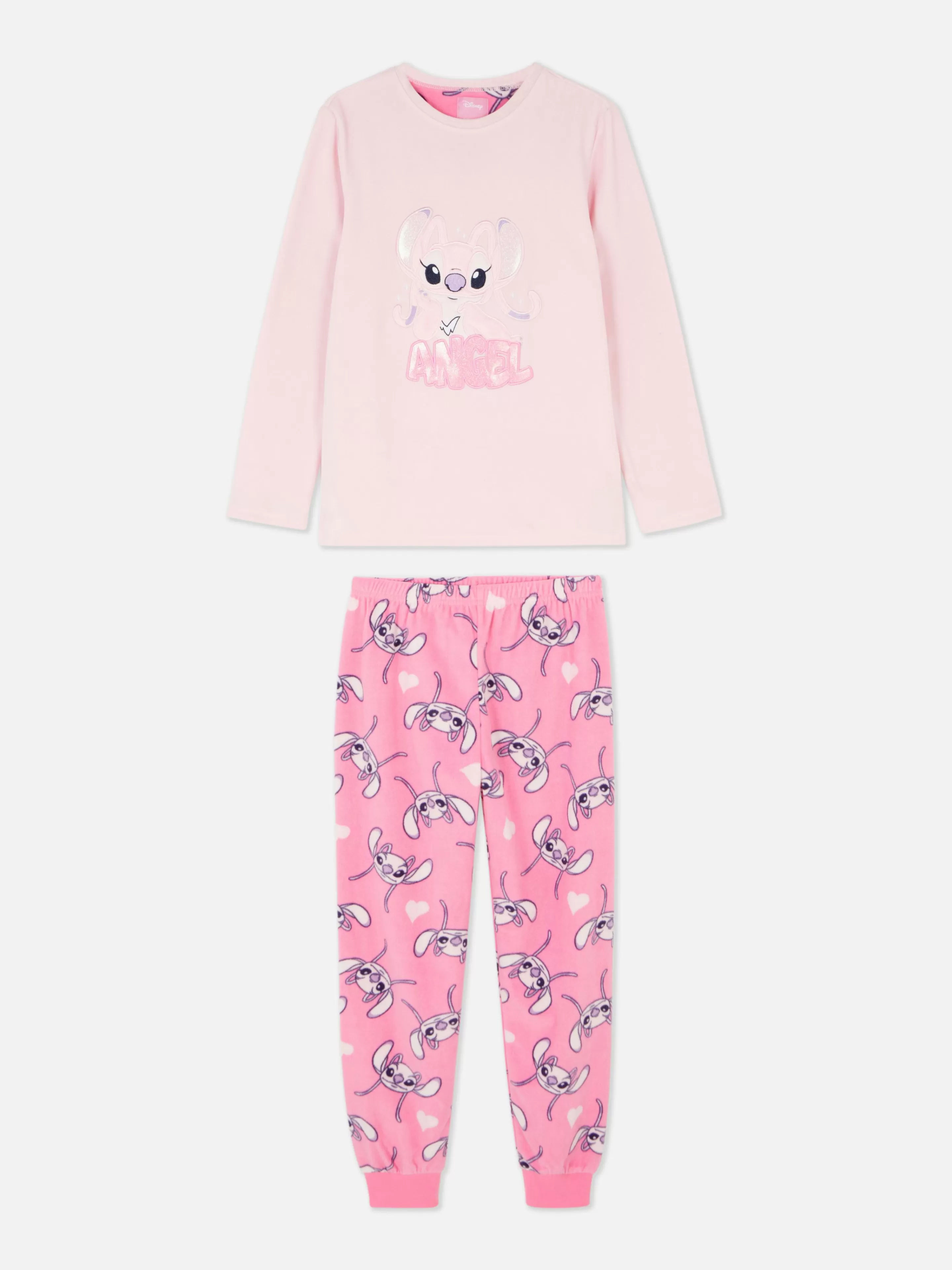 Pijamas E Roupa De Dormir*Primark Pijama Malha Polar Disney Stitch Angel Cor-de-rosa