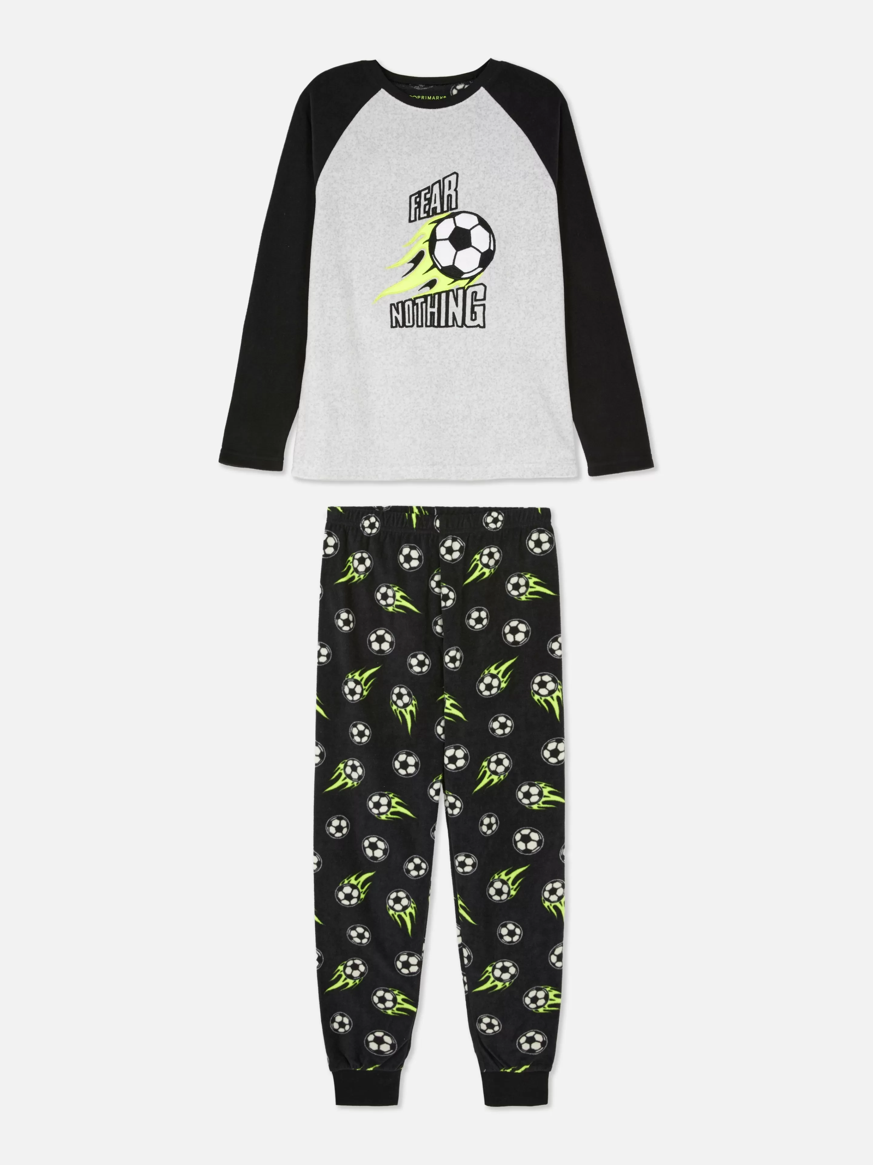 Pijamas E Roupa De Dormir*Primark Pijama Malha Polar Futebol Cinzento marmoreado