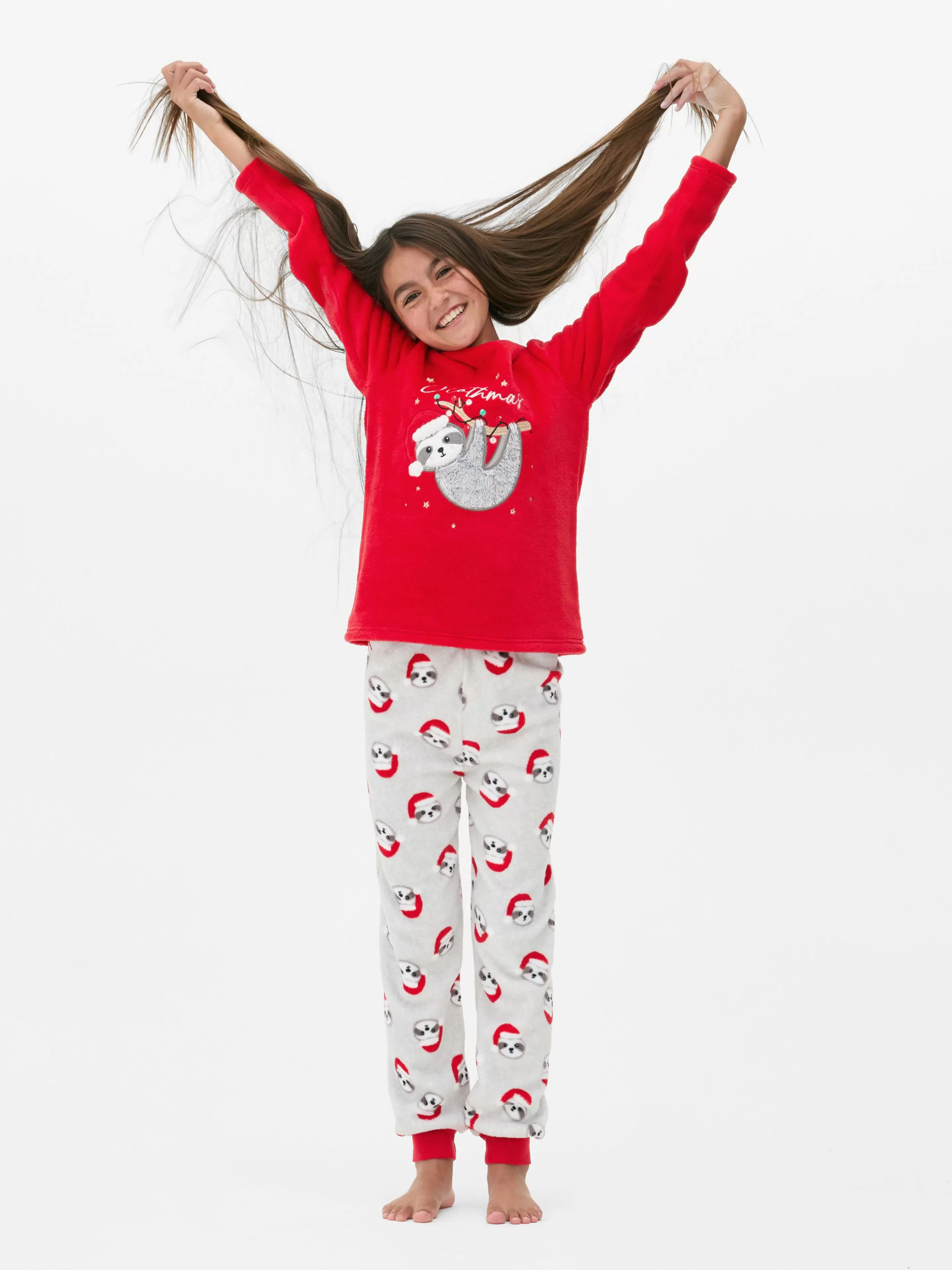 Pijamas E Roupa De Dormir*Primark Pijama Malha Polar Preguiça Natal Multicolor