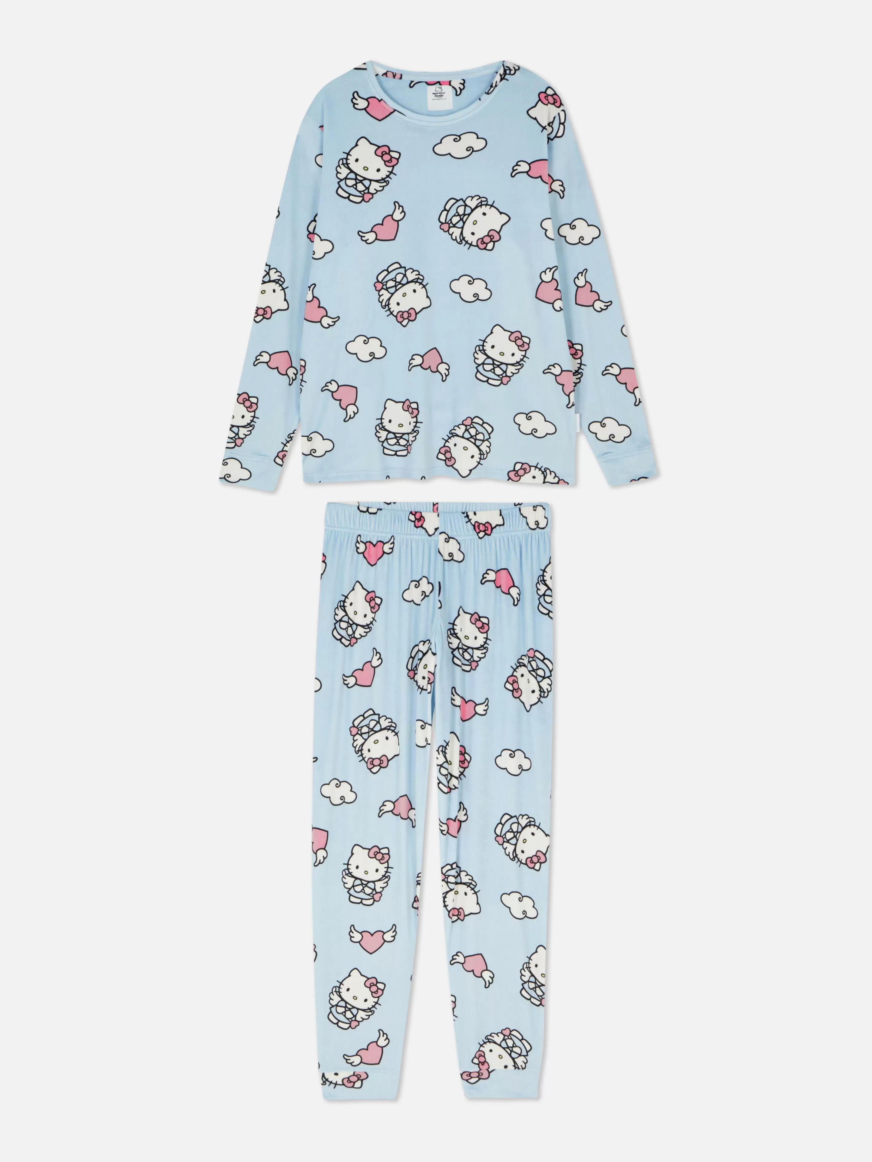 Pijamas*Primark Pijama Manga Comprida Hello Kitty Azul-claro