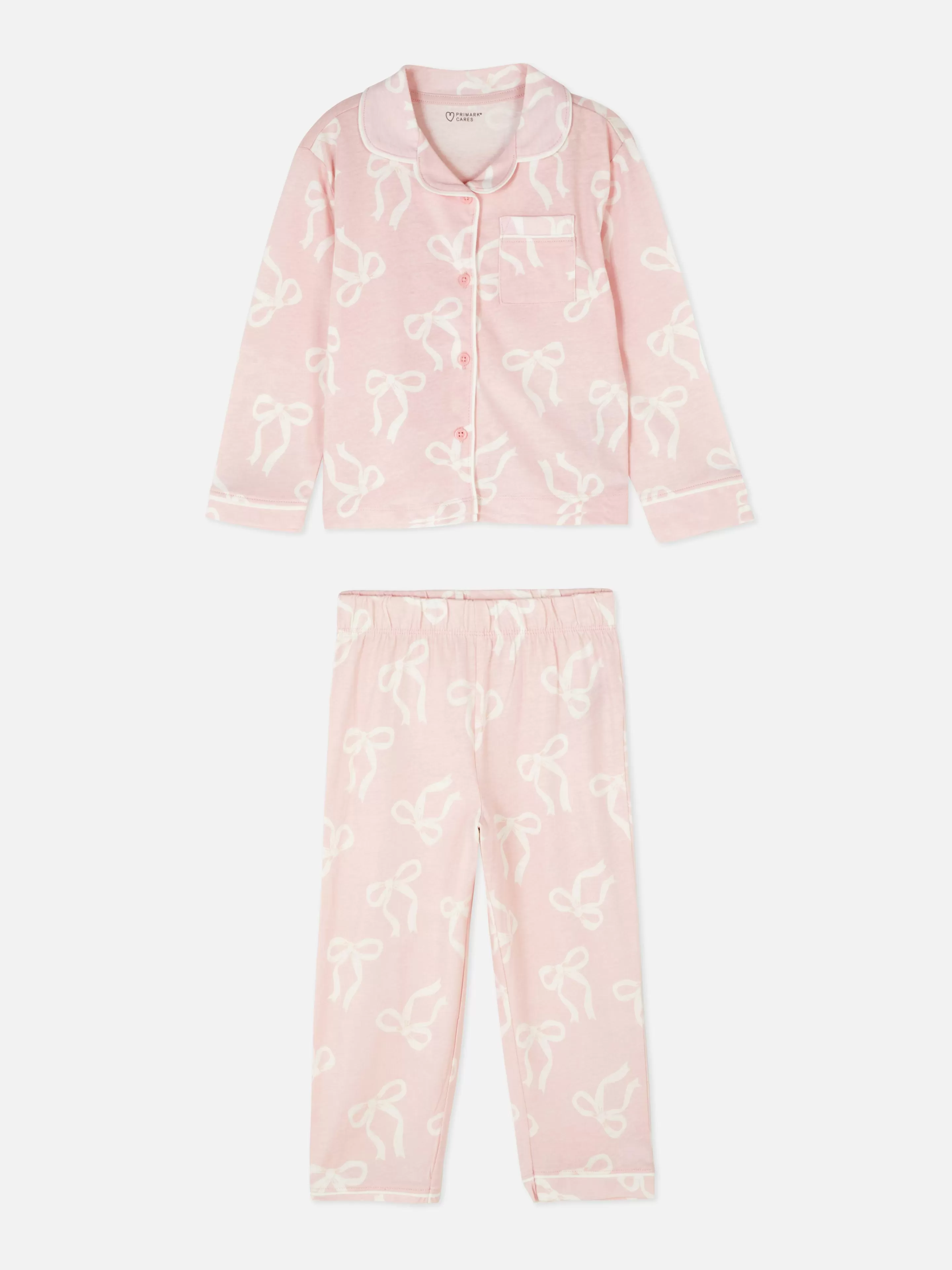 Pijamas E Roupa De Dormir*Primark Pijama Manga Comprida Laço Rosa-pálido