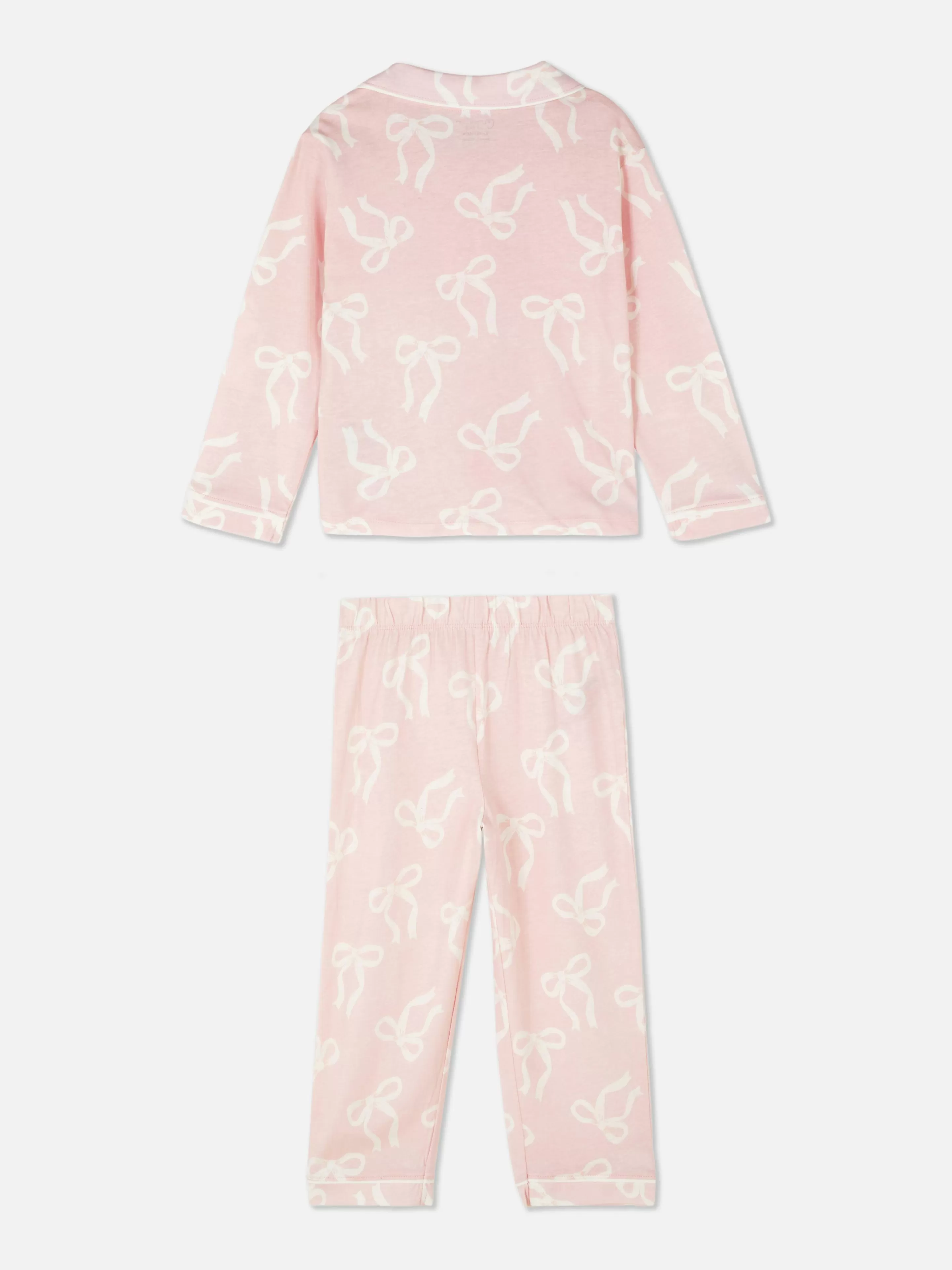 Pijamas E Roupa De Dormir*Primark Pijama Manga Comprida Laço Rosa-pálido